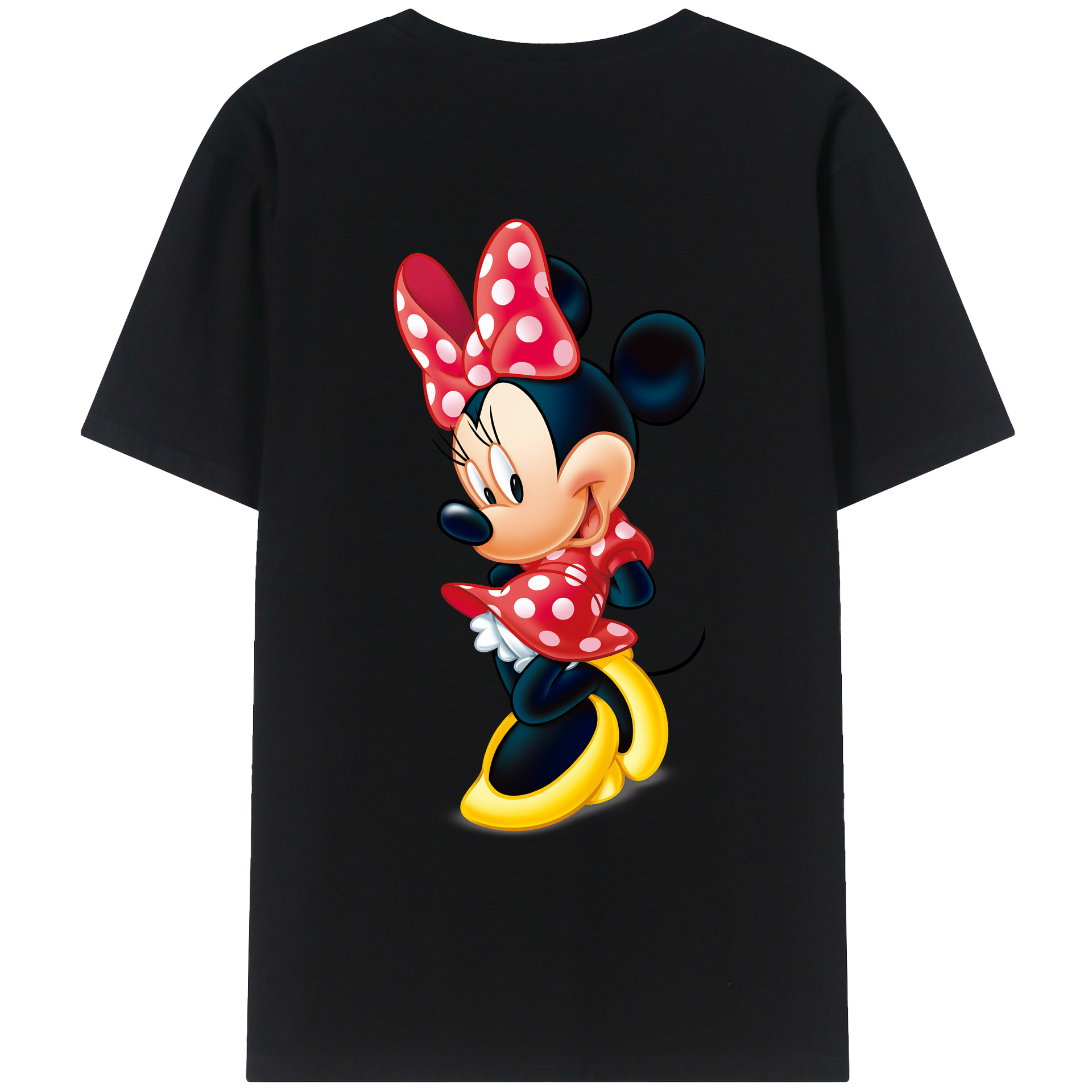 （画像用） ミッキーマウス Mickey Mouse 綿100％ メンズ半袖Tシャツ（バックプリント） 通気性