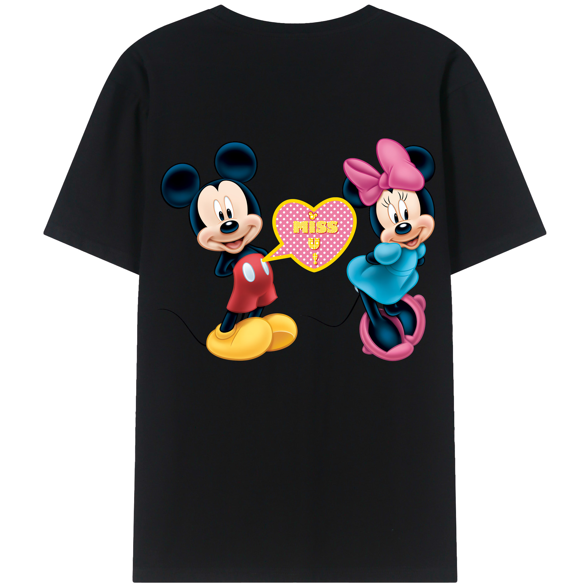 （画像用） ミッキーマウス Mickey Mouse 綿100％ メンズ半袖Tシャツ（バックプリント） 通気性