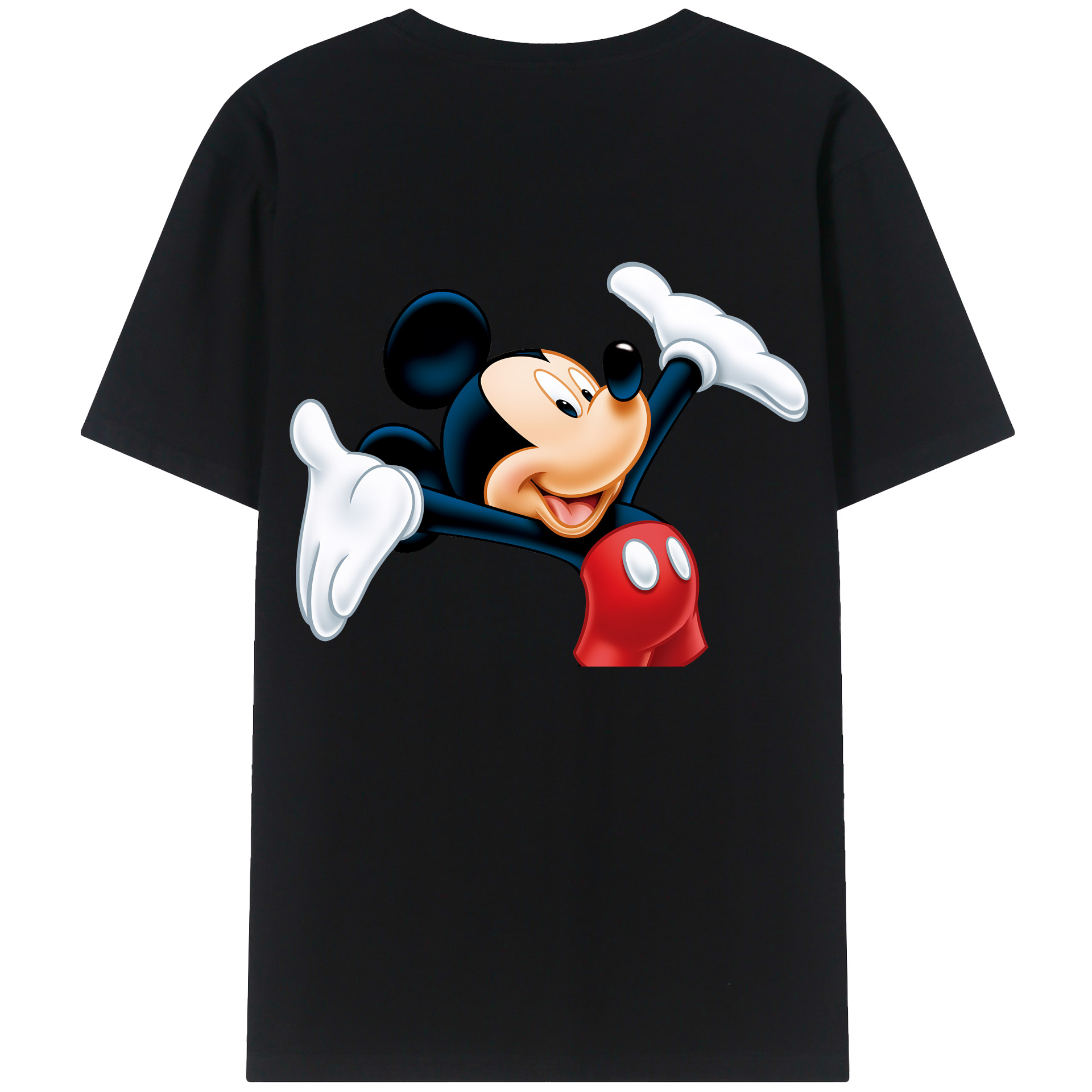 （画像用） ミッキーマウス Mickey Mouse 綿100％ メンズ半袖Tシャツ（バックプリント） 通気性