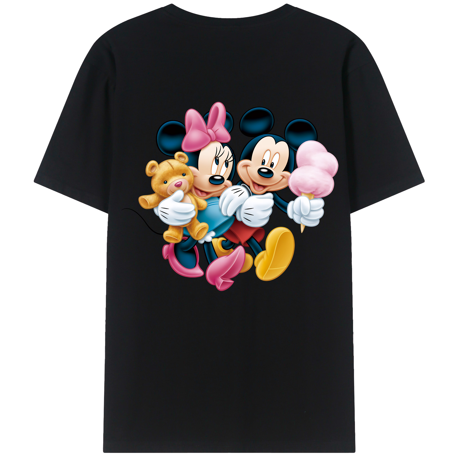 （画像用） ミッキーマウス Mickey Mouse 綿100％ メンズ半袖Tシャツ（バックプリント） 通気性