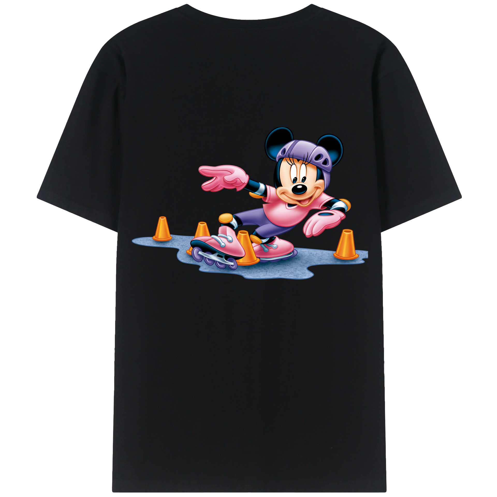 （画像用） ミッキーマウス Mickey Mouse 綿100％ メンズ半袖Tシャツ（バックプリント） 通気性