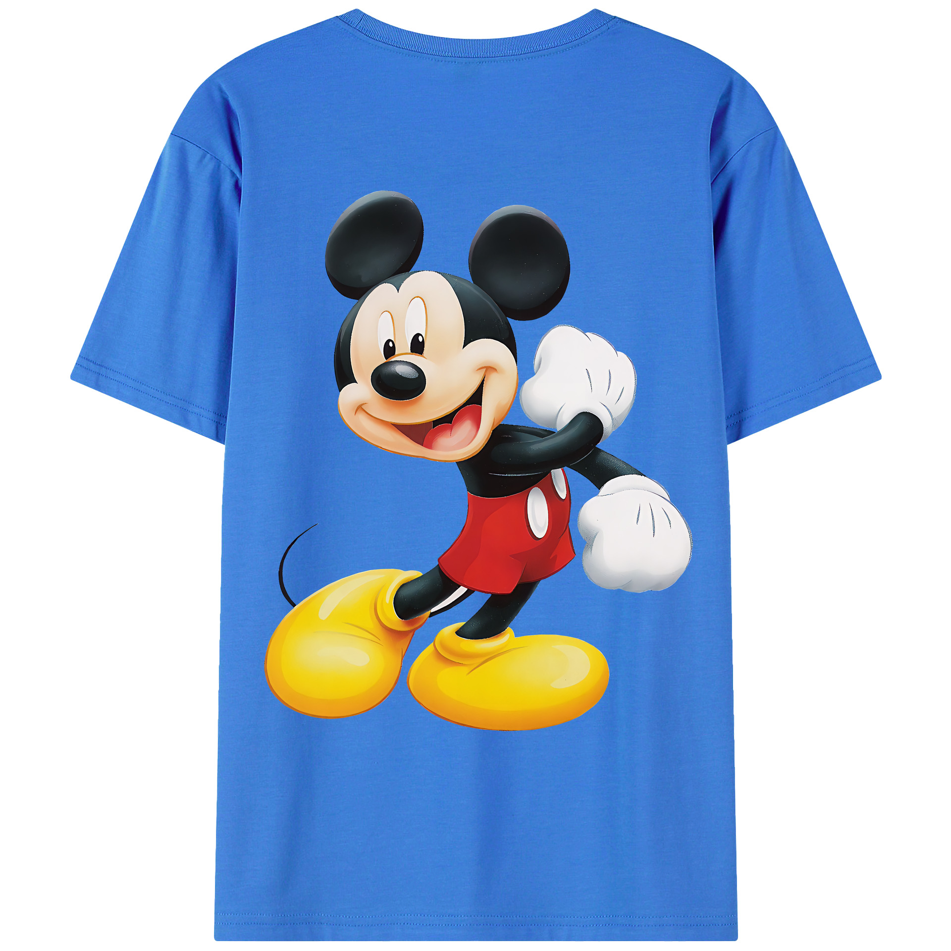 （画像用） ミッキーマウス Mickey Mouse 綿100％ メンズ半袖Tシャツ（バックプリント） 通気性