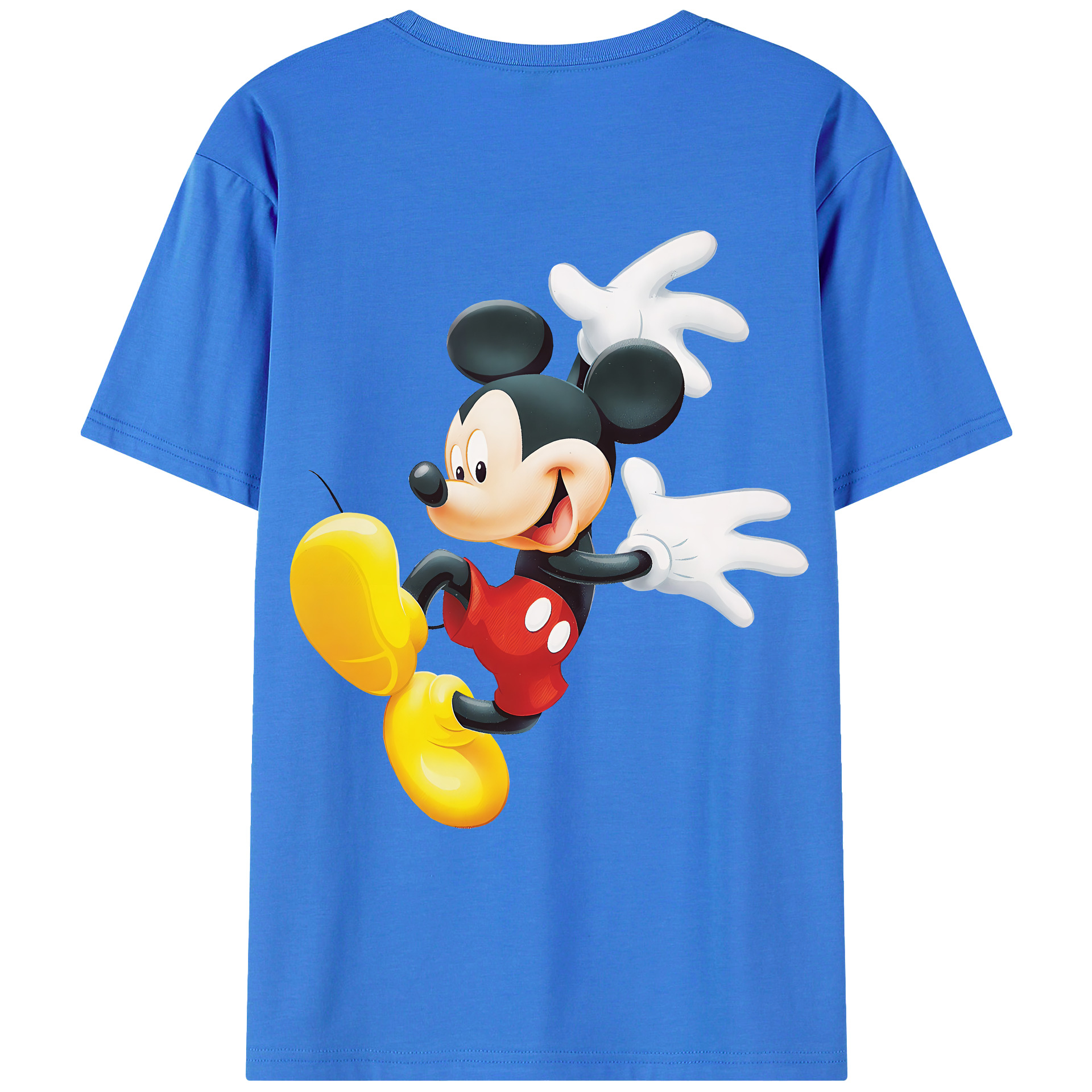 （画像用） ミッキーマウス Mickey Mouse 綿100％ メンズ半袖Tシャツ（バックプリント） 通気性