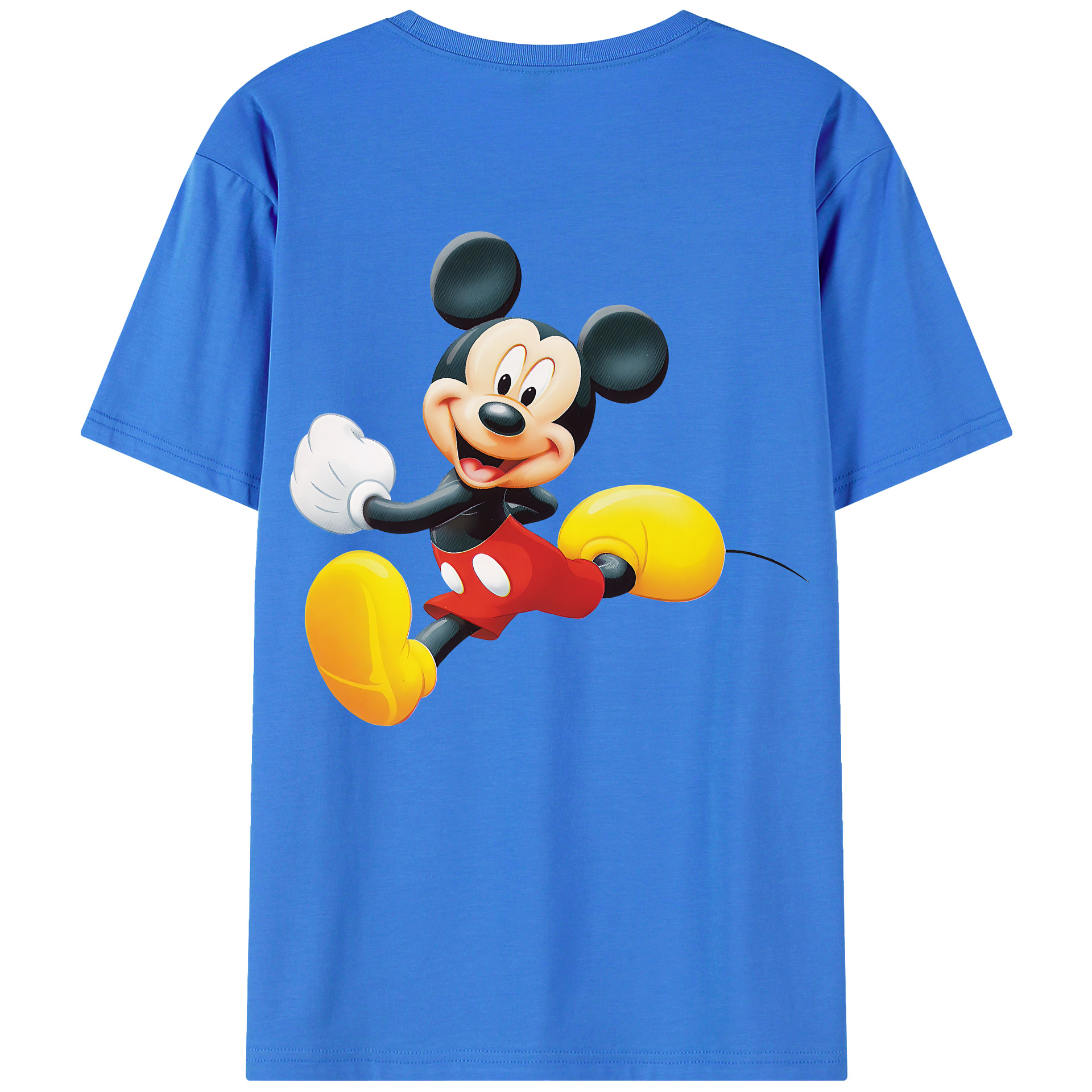 （画像用） ミッキーマウス Mickey Mouse 綿100％ メンズ半袖Tシャツ（バックプリント） 通気性