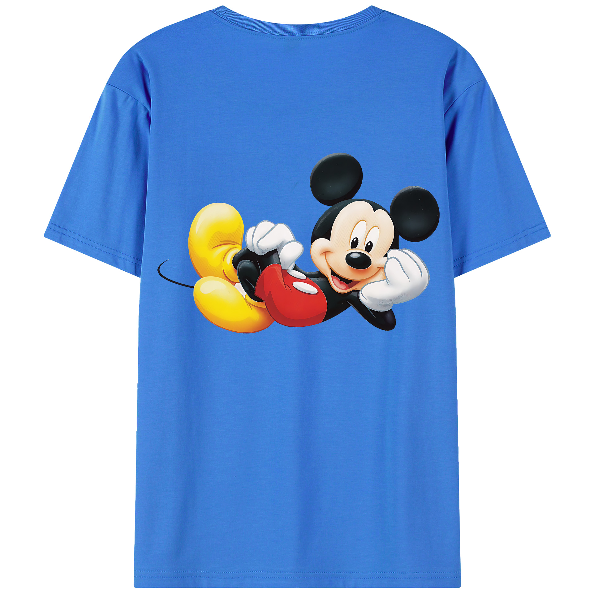 （画像用） ミッキーマウス Mickey Mouse 綿100％ メンズ半袖Tシャツ（バックプリント） 通気性