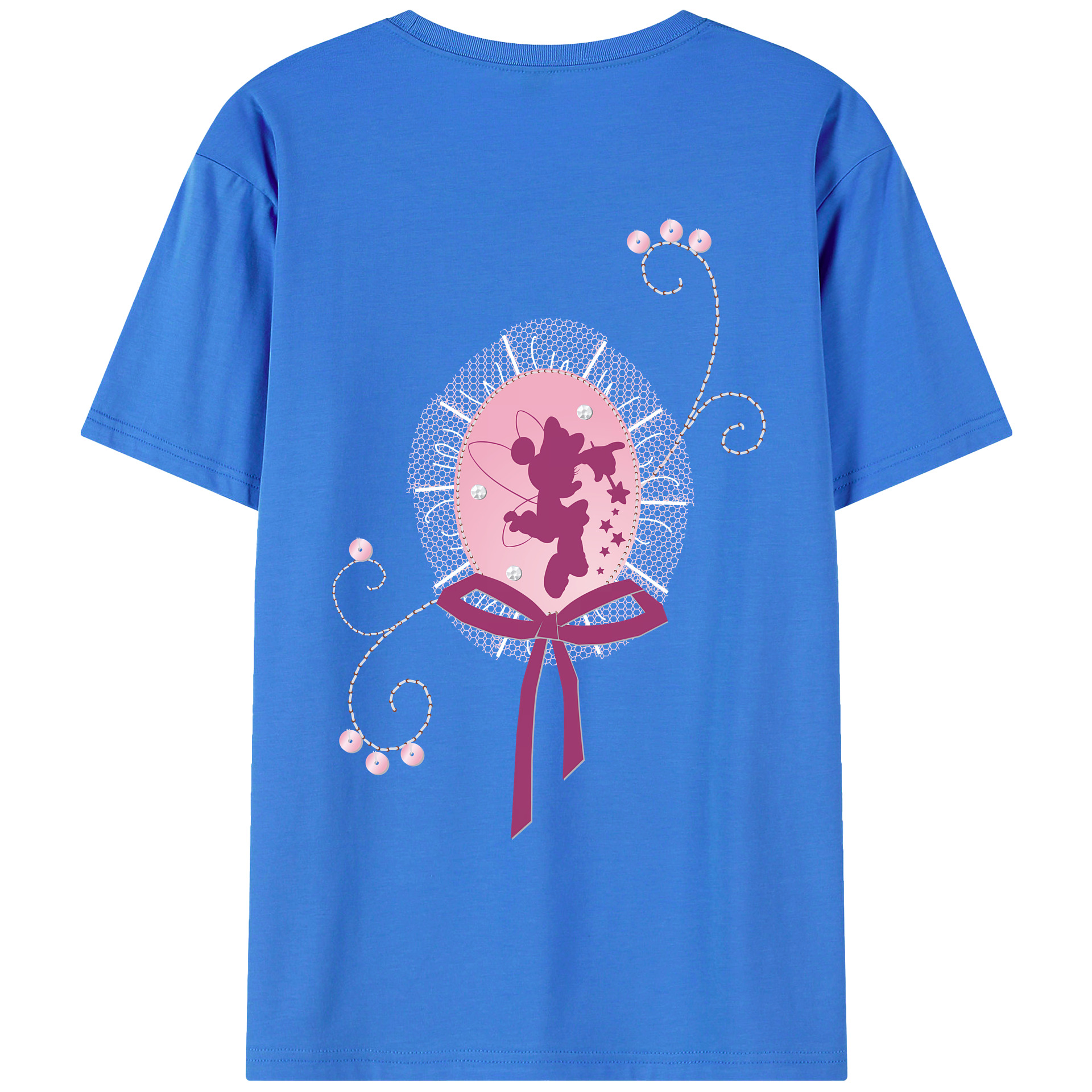 （画像用） ミッキーマウス Mickey Mouse 綿100％ メンズ半袖Tシャツ（バックプリント） 通気性