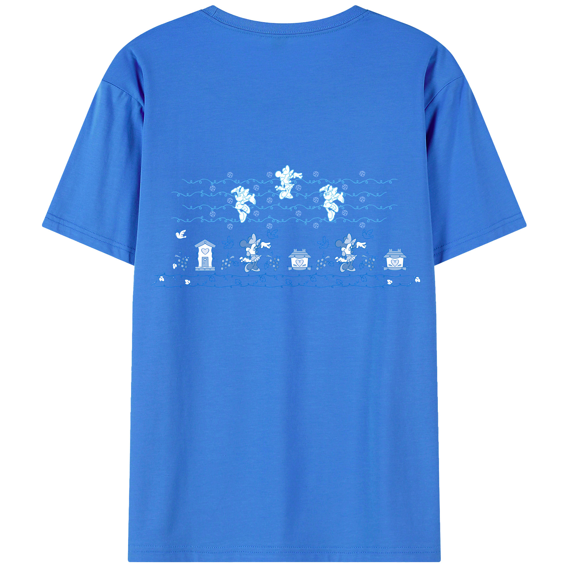 （画像用） ミッキーマウス Mickey Mouse 綿100％ メンズ半袖Tシャツ（バックプリント） 通気性