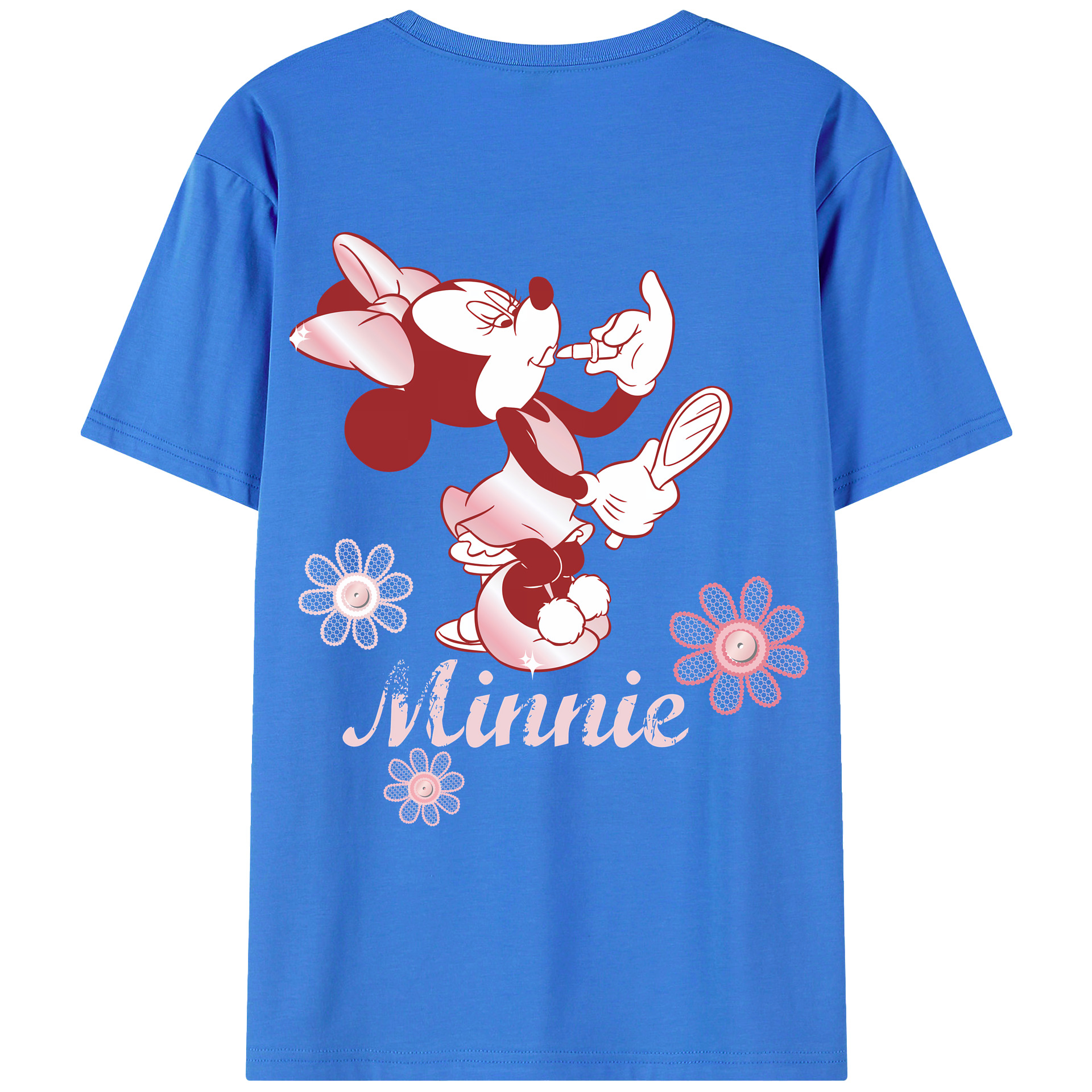 （画像用） ミッキーマウス Mickey Mouse 綿100％ メンズ半袖Tシャツ（バックプリント） 通気性