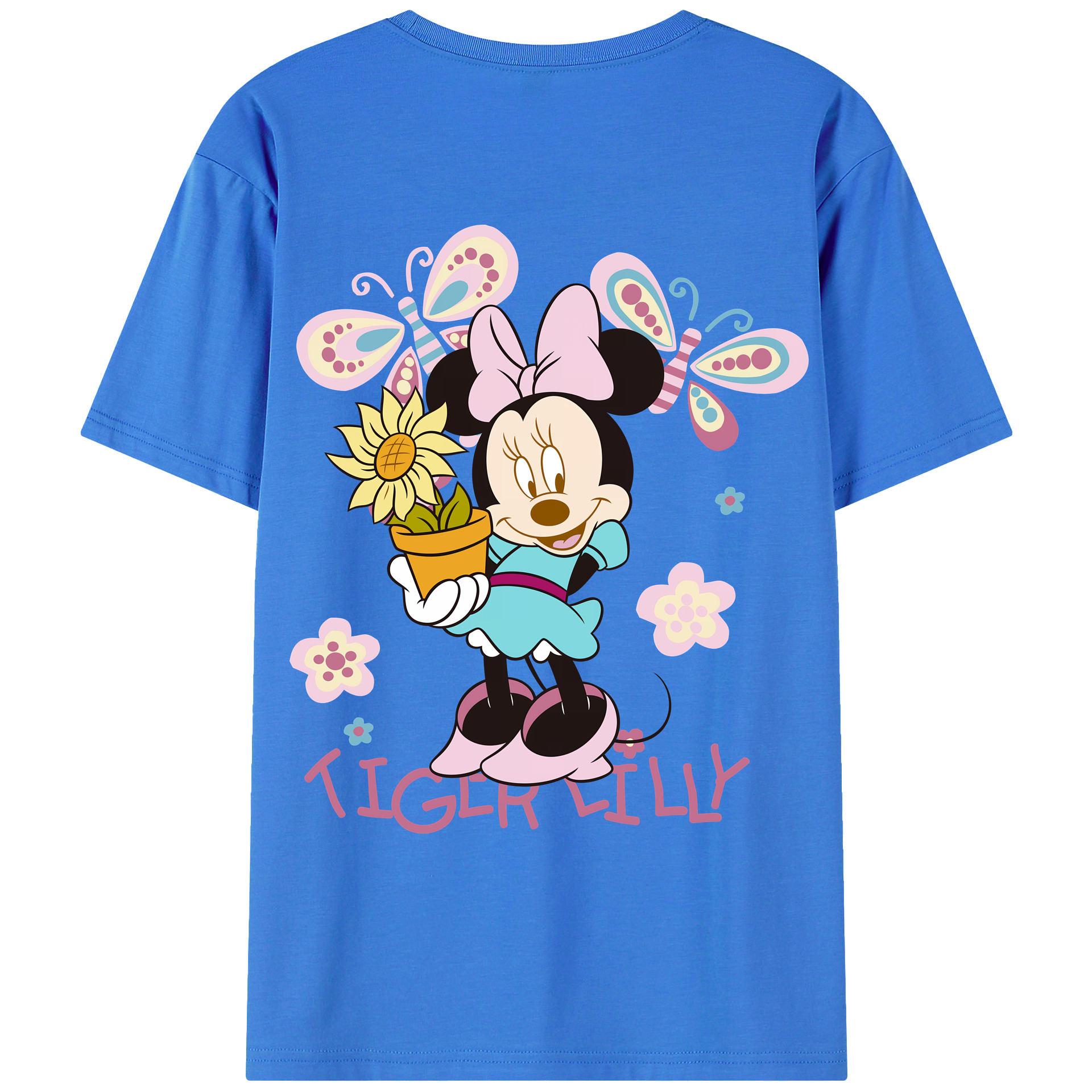 （画像用） ミッキーマウス Mickey Mouse 綿100％ メンズ半袖Tシャツ（バックプリント） 通気性