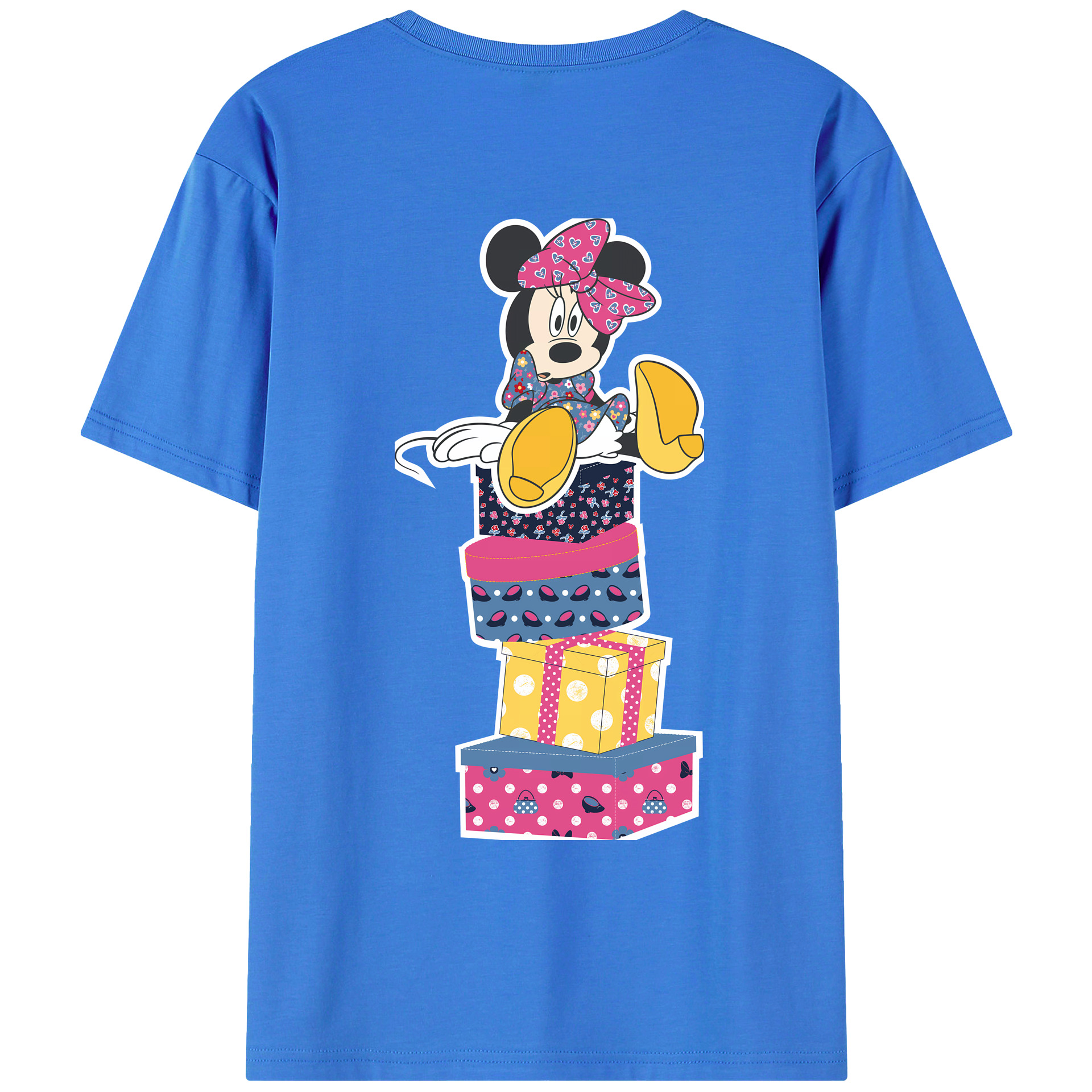 （画像用） ミッキーマウス Mickey Mouse 綿100％ メンズ半袖Tシャツ（バックプリント） 通気性