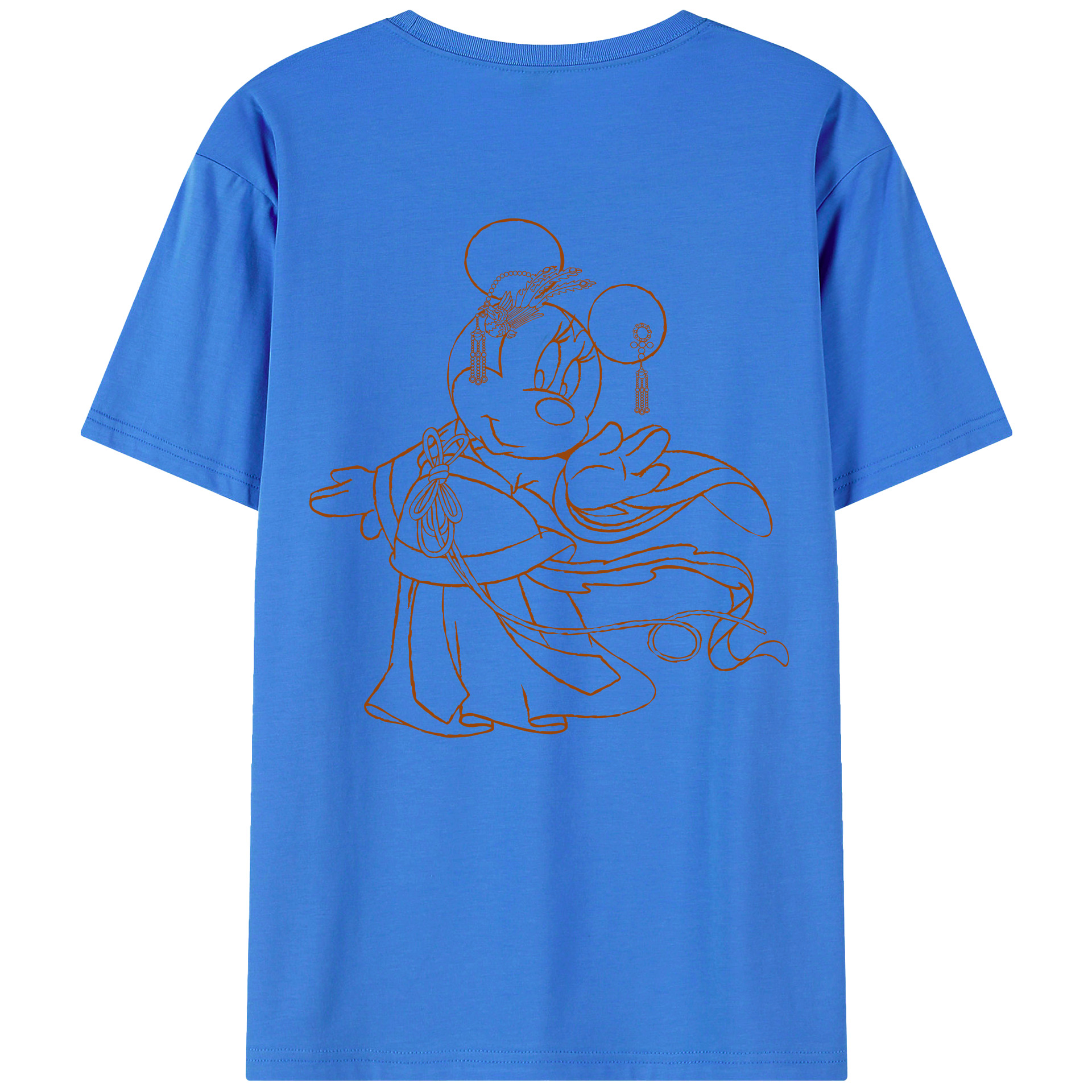 （画像用） ミッキーマウス Mickey Mouse 綿100％ メンズ半袖Tシャツ（バックプリント） 通気性