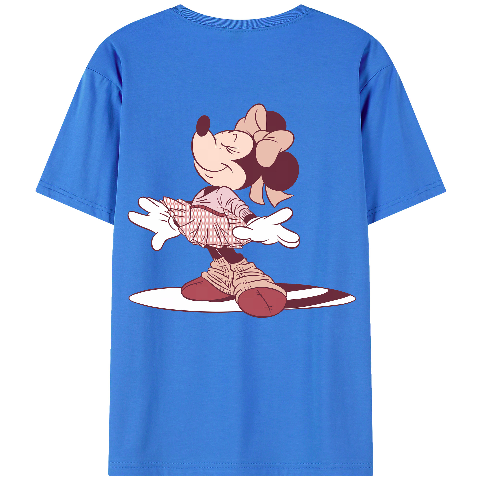 （画像用） ミッキーマウス Mickey Mouse 綿100％ メンズ半袖Tシャツ（バックプリント） 通気性