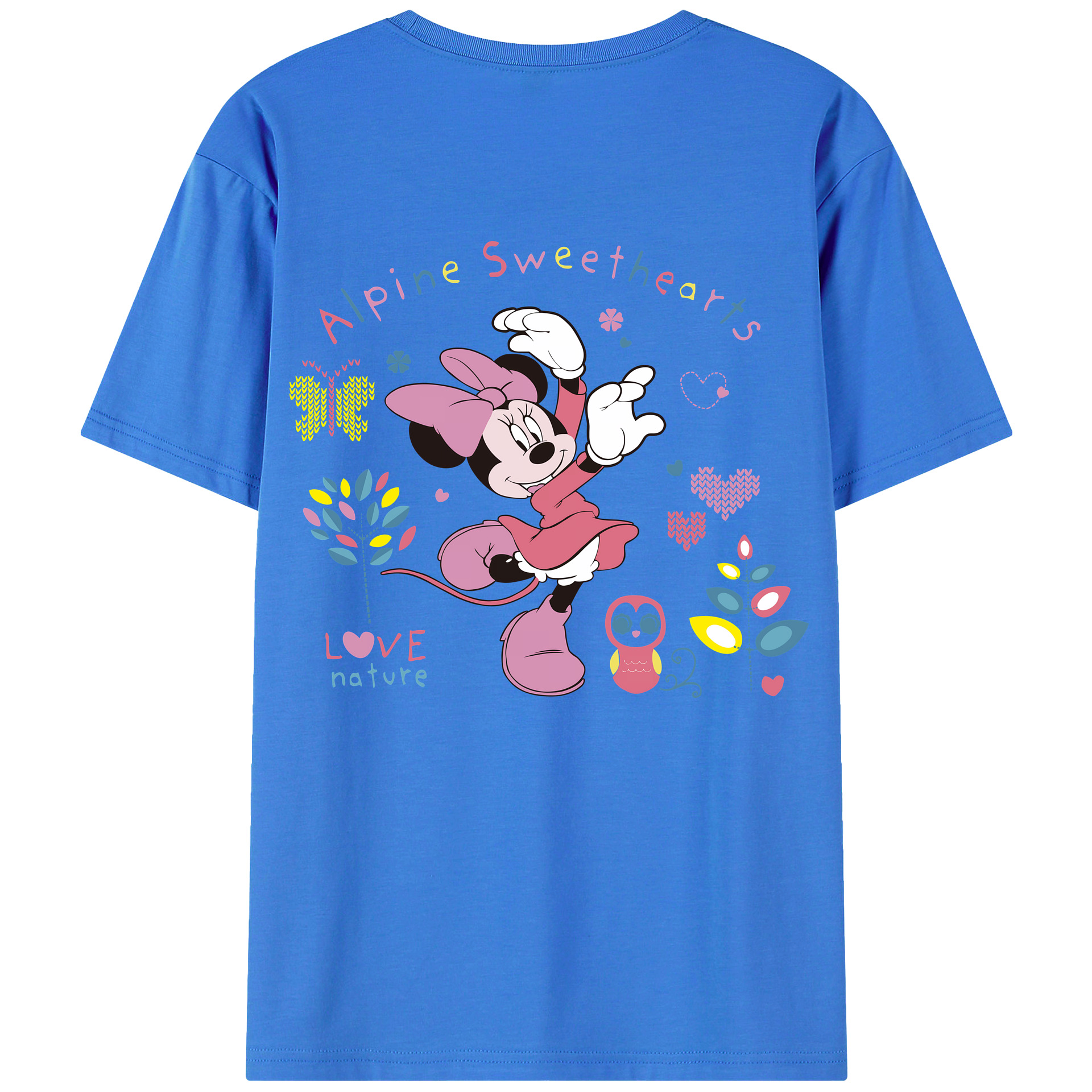 （画像用） ミッキーマウス Mickey Mouse 綿100％ メンズ半袖Tシャツ（バックプリント） 通気性