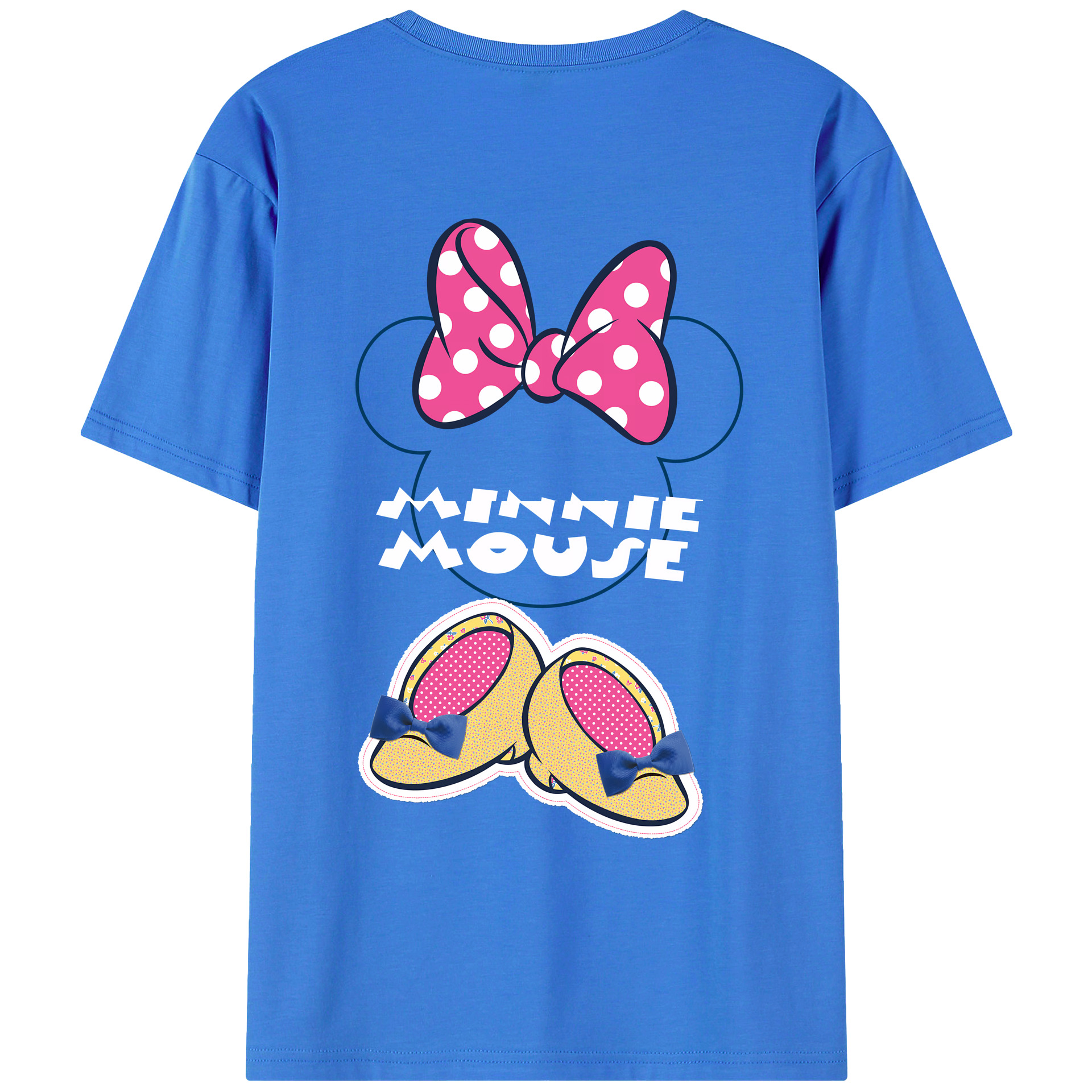 （画像用） ミッキーマウス Mickey Mouse 綿100％ メンズ半袖Tシャツ（バックプリント） 通気性