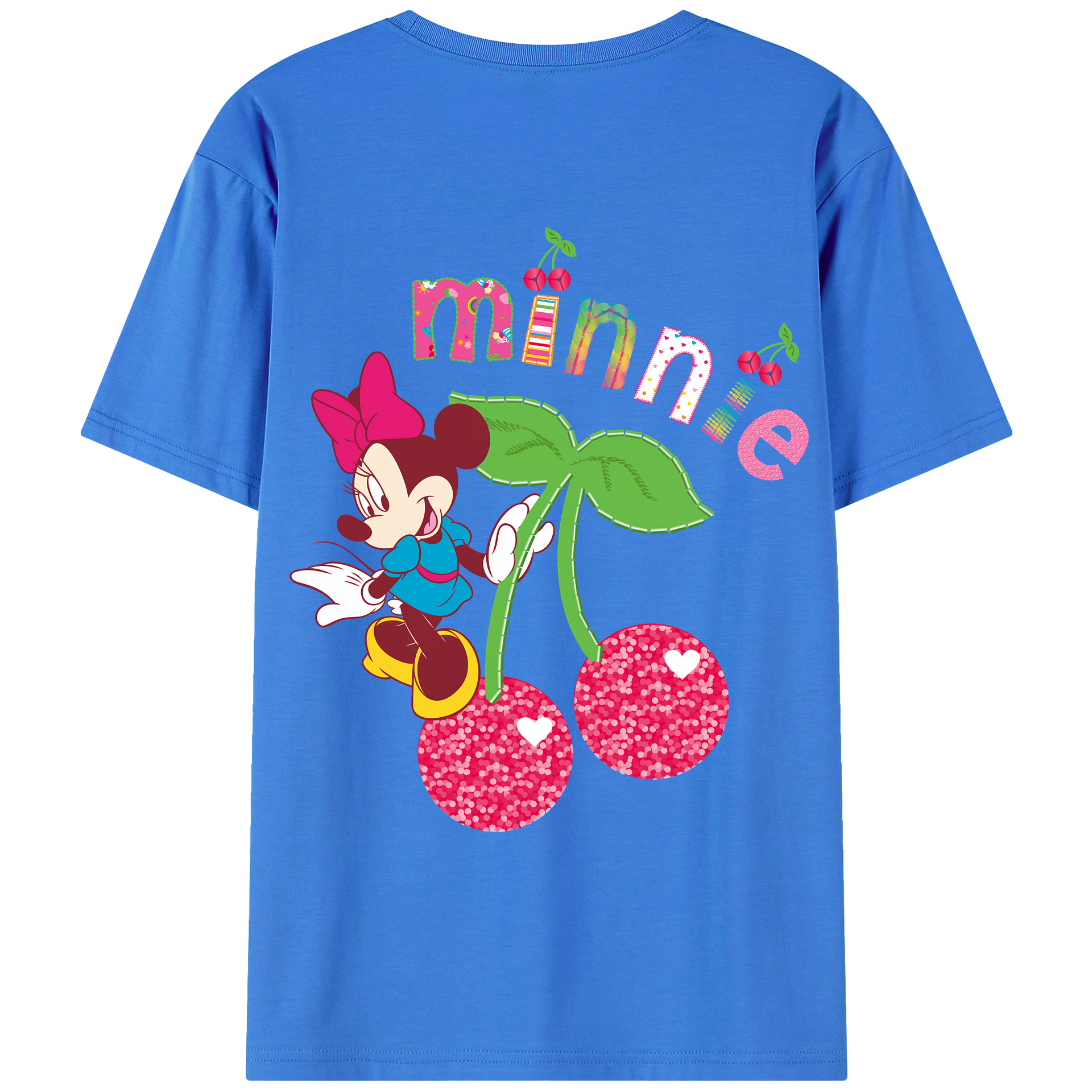（画像用） ミッキーマウス Mickey Mouse 綿100％ メンズ半袖Tシャツ（バックプリント） 通気性