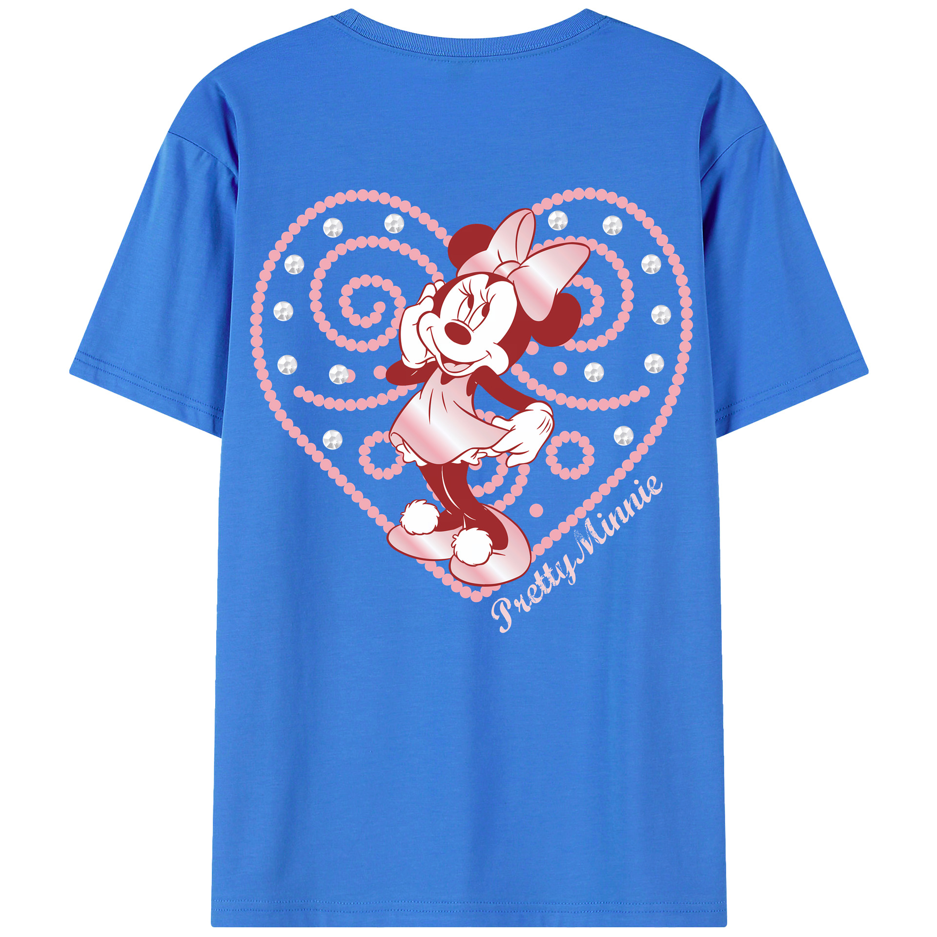 （画像用） ミッキーマウス Mickey Mouse 綿100％ メンズ半袖Tシャツ（バックプリント） 通気性