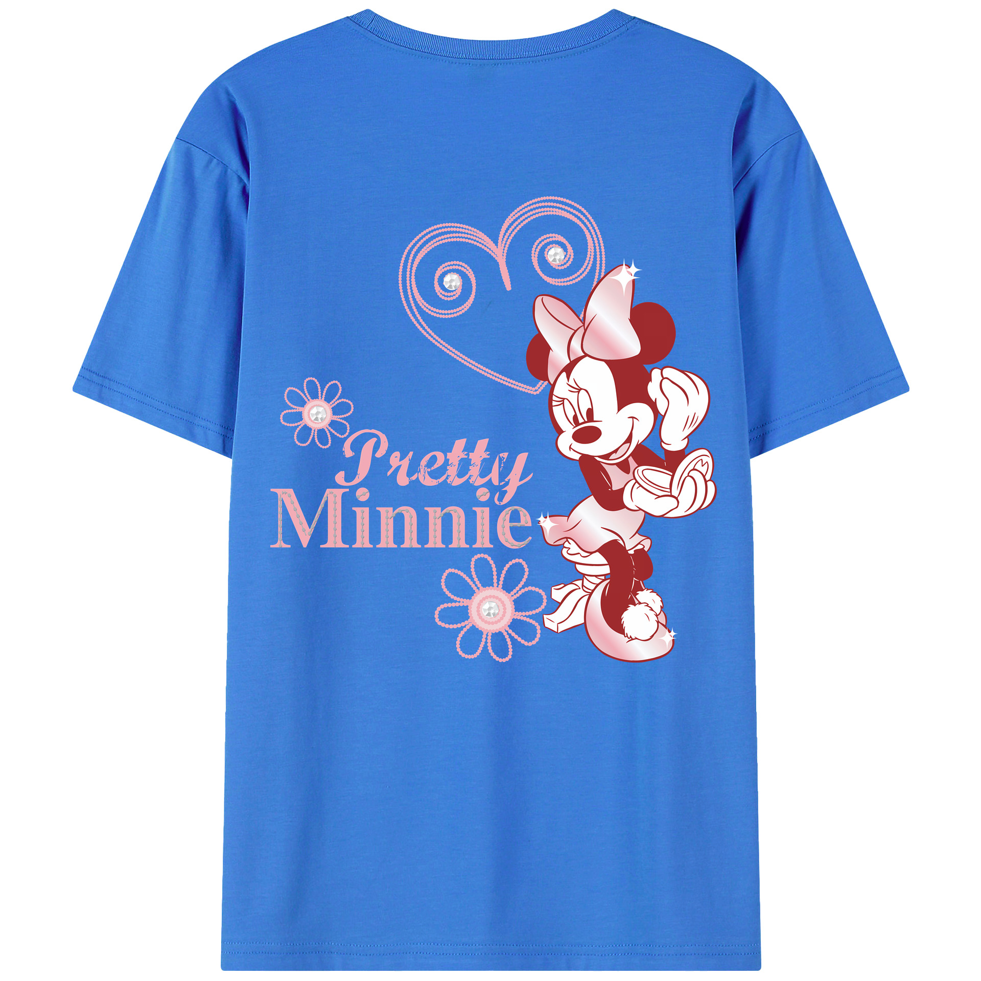 （画像用） ミッキーマウス Mickey Mouse 綿100％ メンズ半袖Tシャツ（バックプリント） 通気性