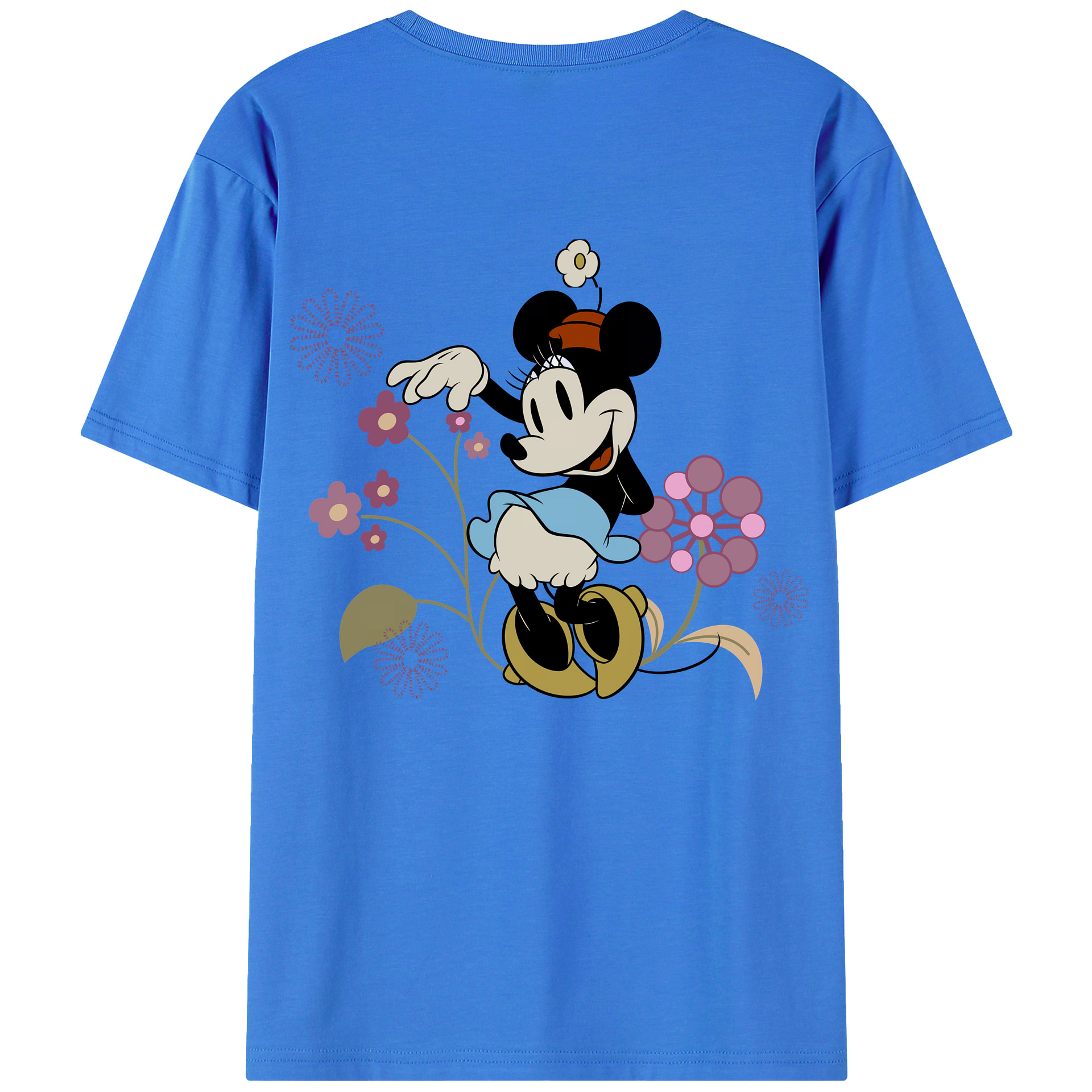 （画像用） ミッキーマウス Mickey Mouse 綿100％ メンズ半袖Tシャツ（バックプリント） 通気性