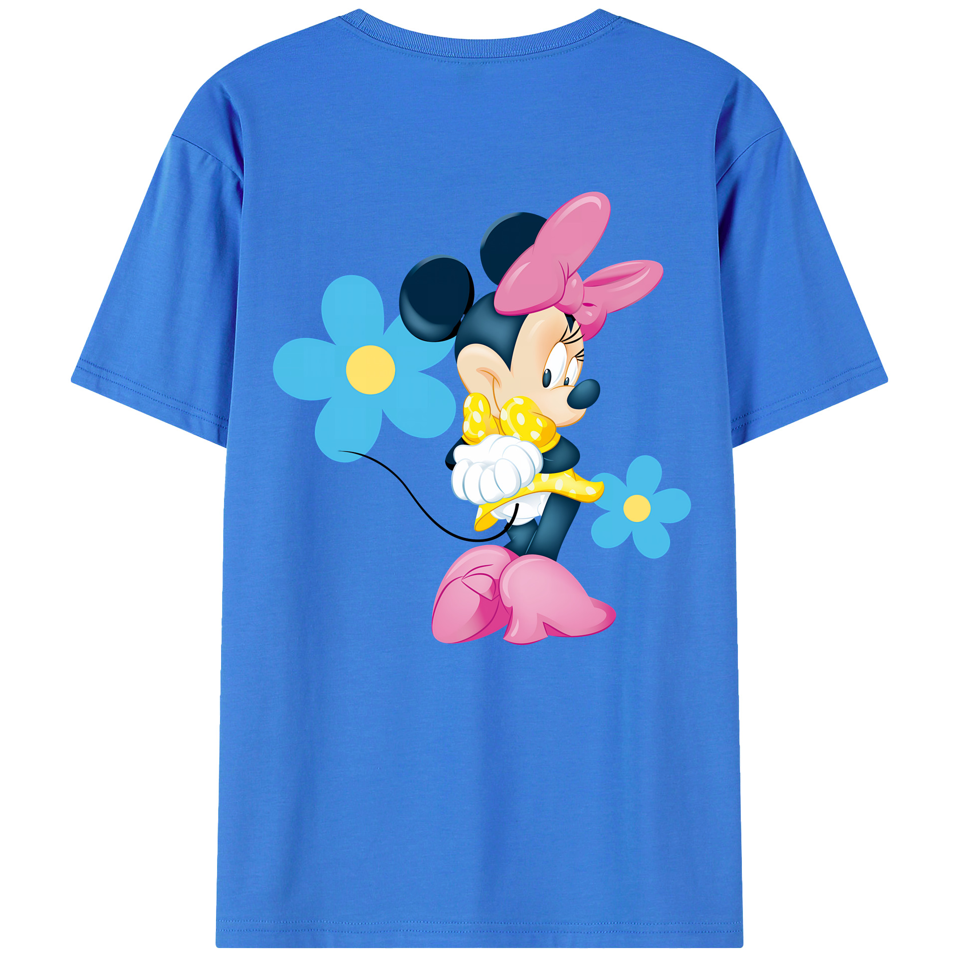 （画像用） ミッキーマウス Mickey Mouse 綿100％ メンズ半袖Tシャツ（バックプリント） 通気性