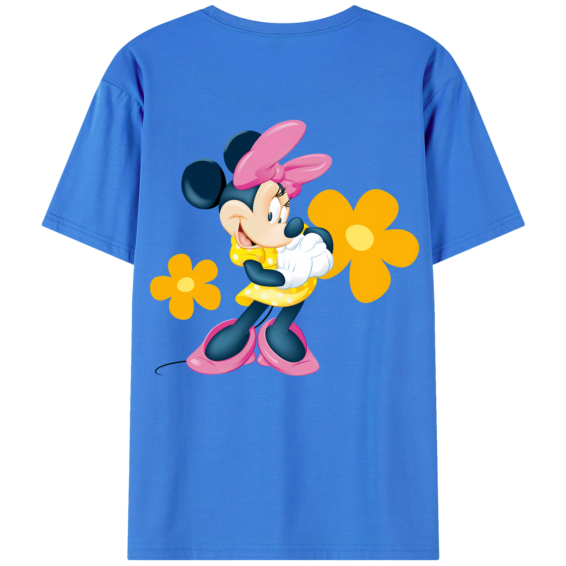 （画像用） ミッキーマウス Mickey Mouse 綿100％ メンズ半袖Tシャツ（バックプリント） 通気性