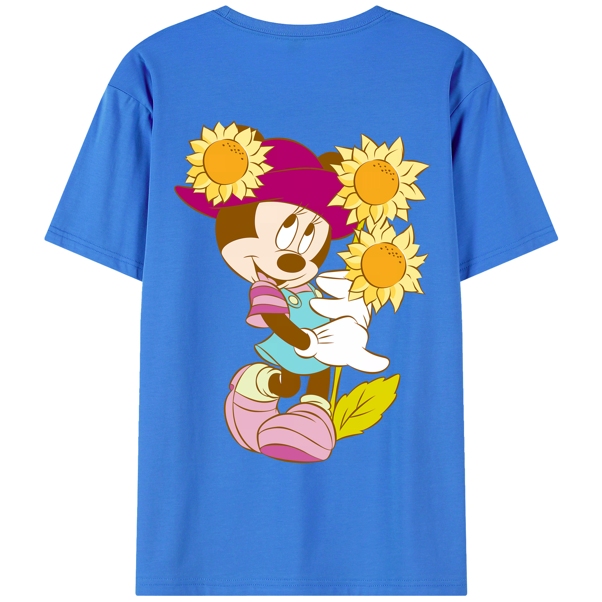 （画像用） ミッキーマウス Mickey Mouse 綿100％ メンズ半袖Tシャツ（バックプリント） 通気性