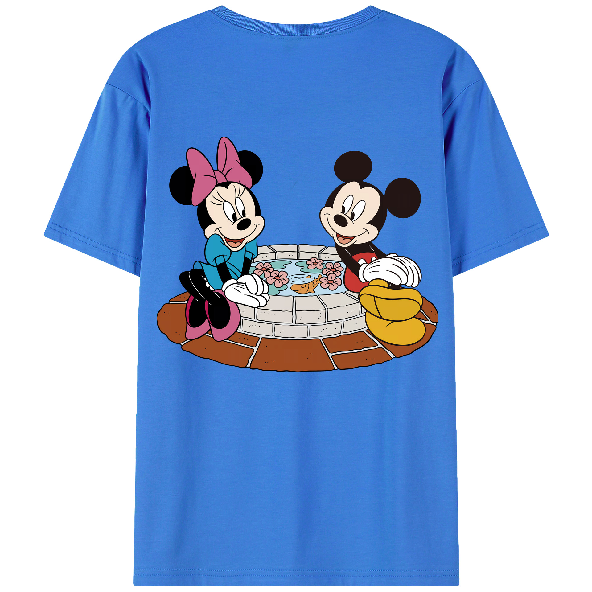 （画像用） ミッキーマウス Mickey Mouse 綿100％ メンズ半袖Tシャツ（バックプリント） 通気性
