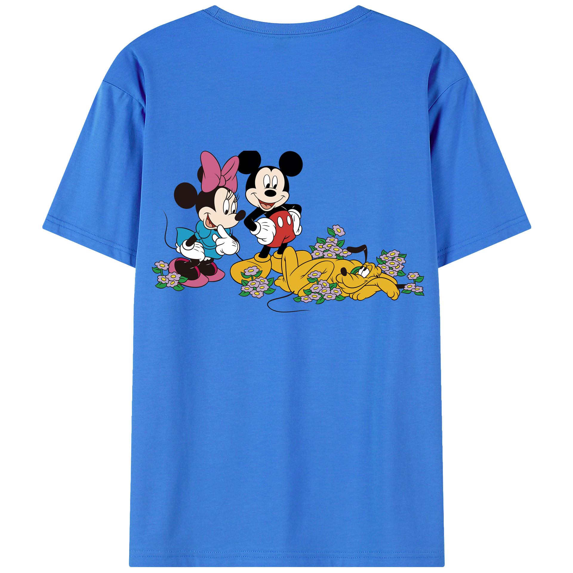 （画像用） ミッキーマウス Mickey Mouse 綿100％ メンズ半袖Tシャツ（バックプリント） 通気性
