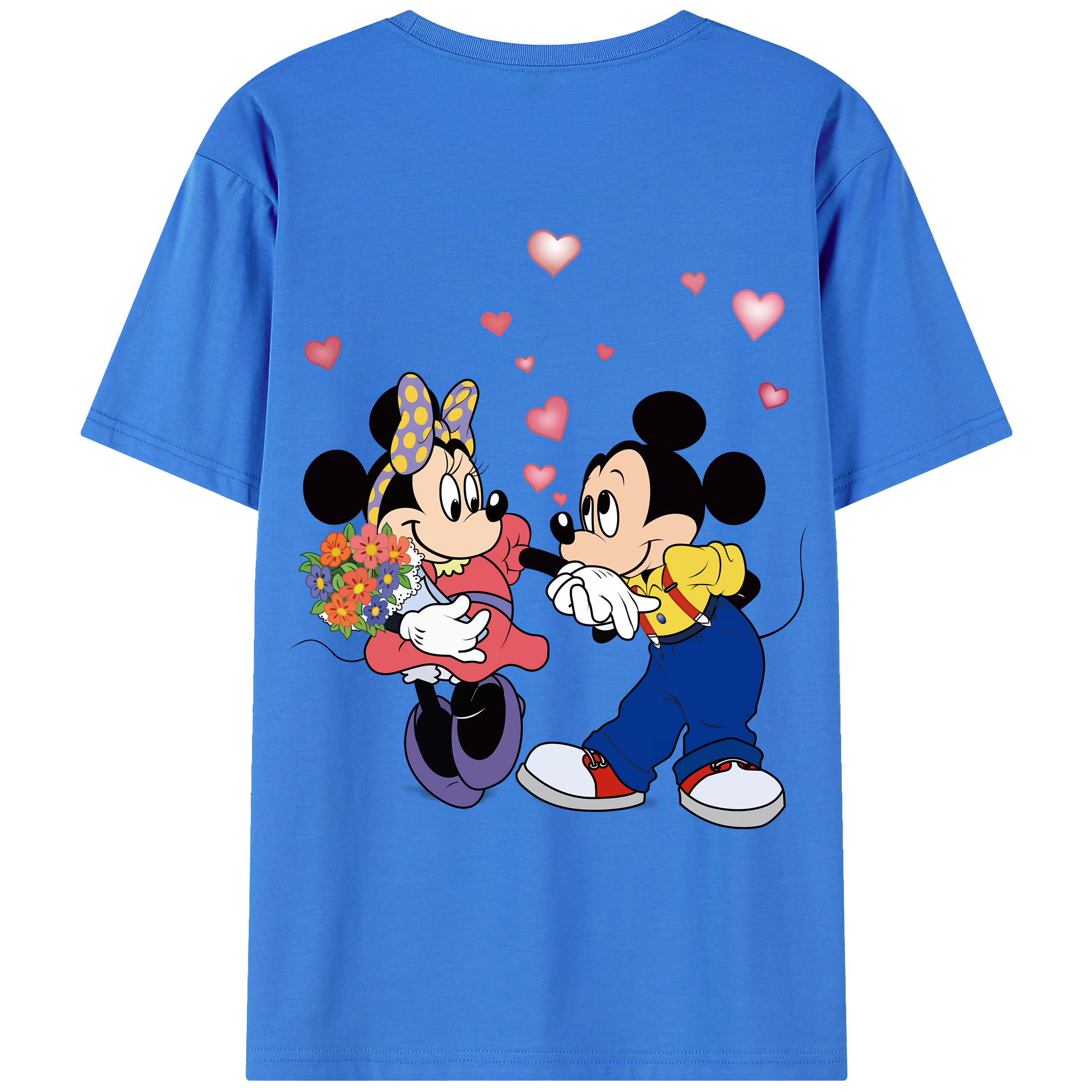 （画像用） ミッキーマウス Mickey Mouse 綿100％ メンズ半袖Tシャツ（バックプリント） 通気性
