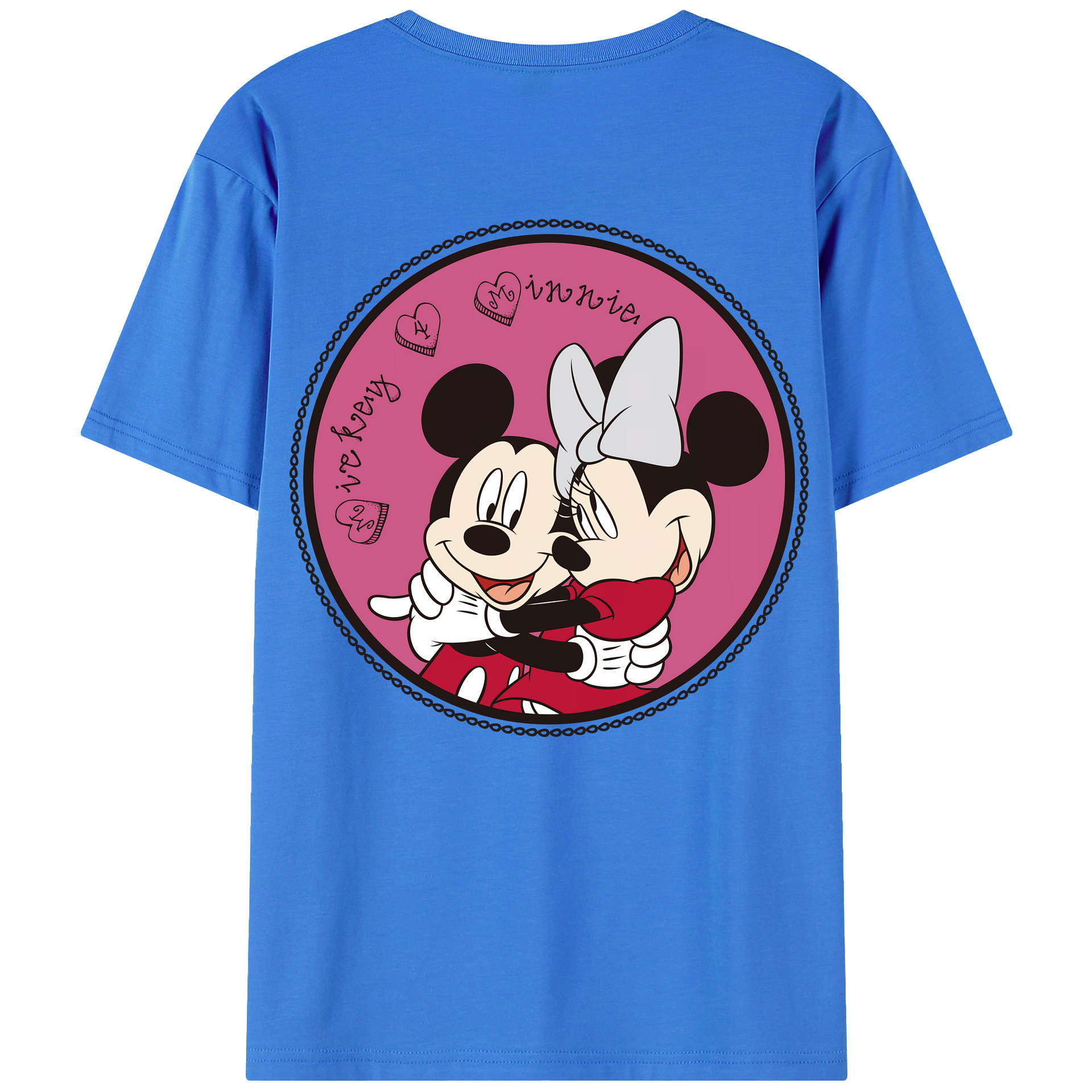 （画像用） ミッキーマウス Mickey Mouse 綿100％ メンズ半袖Tシャツ（バックプリント） 通気性