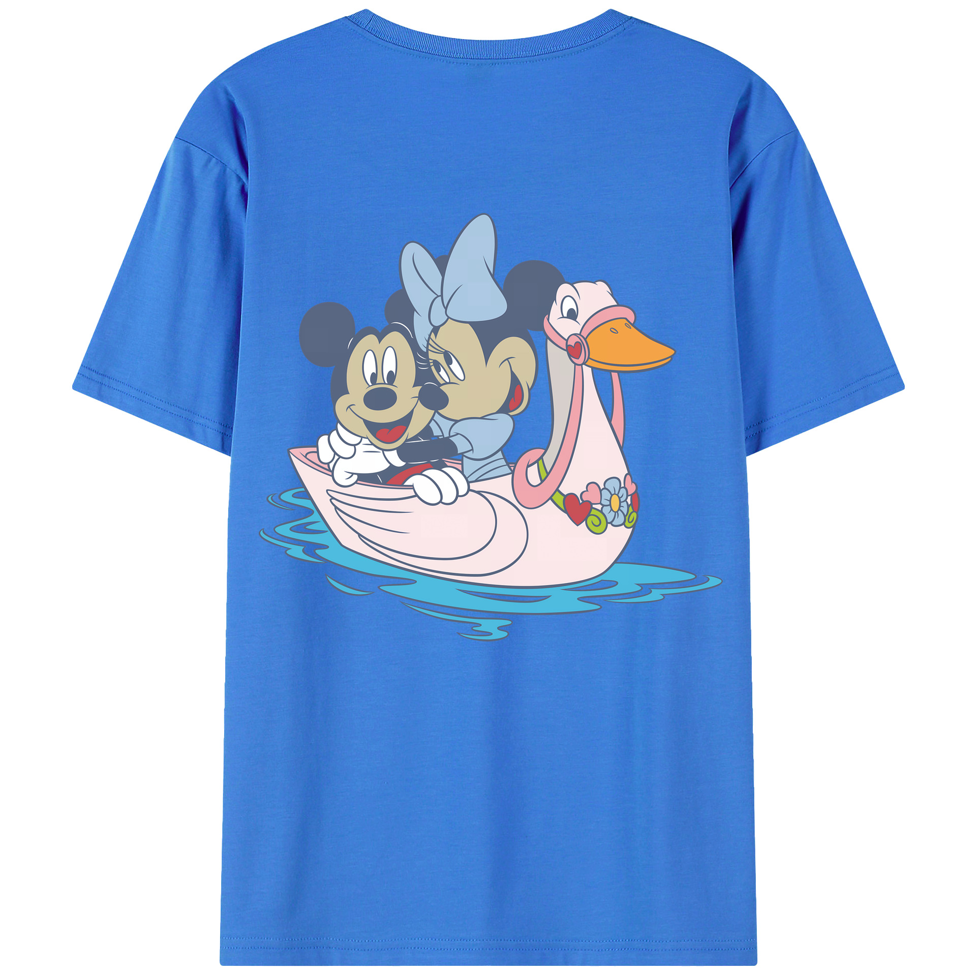 （画像用） ミッキーマウス Mickey Mouse 綿100％ メンズ半袖Tシャツ（バックプリント） 通気性