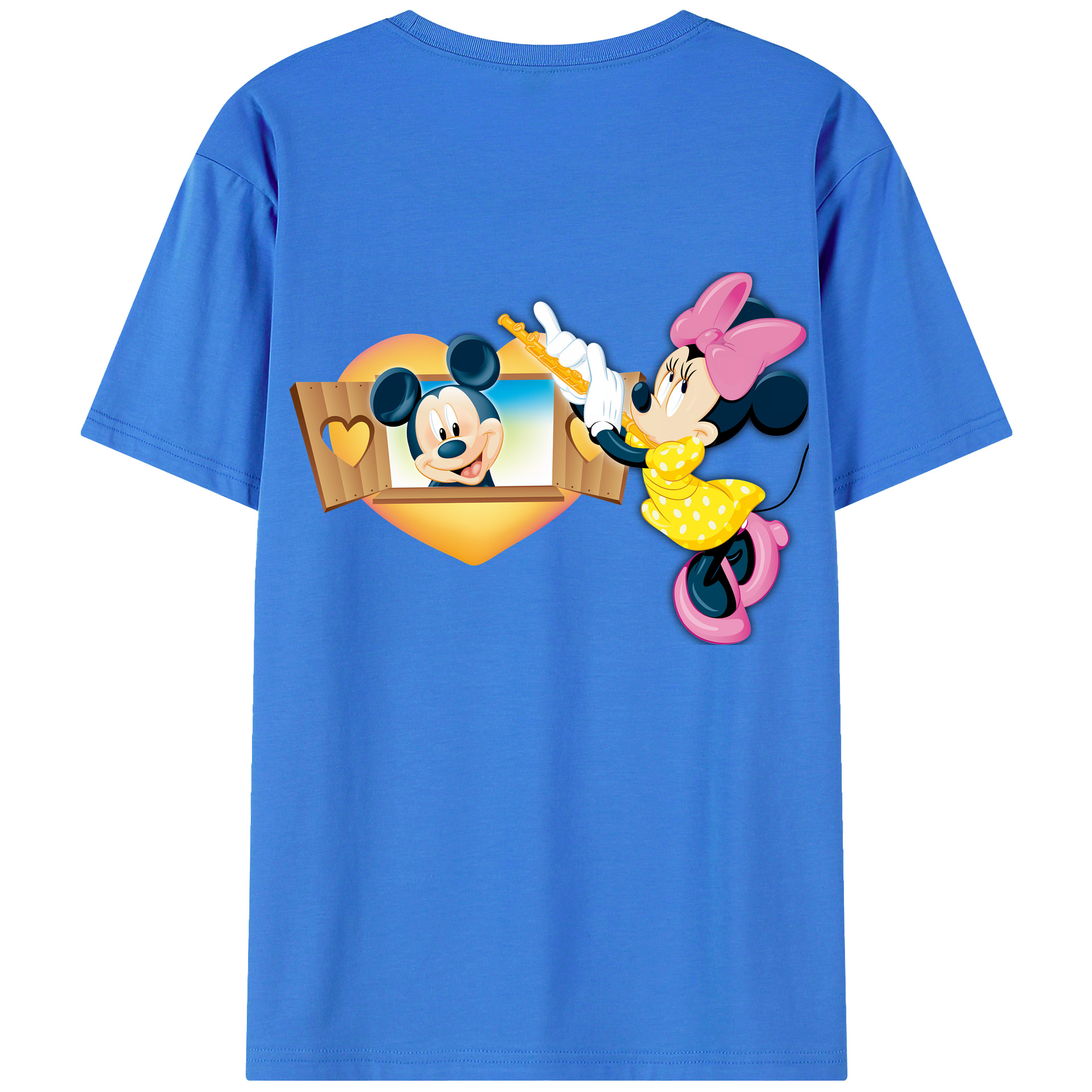 （画像用） ミッキーマウス Mickey Mouse 綿100％ メンズ半袖Tシャツ（バックプリント） 通気性