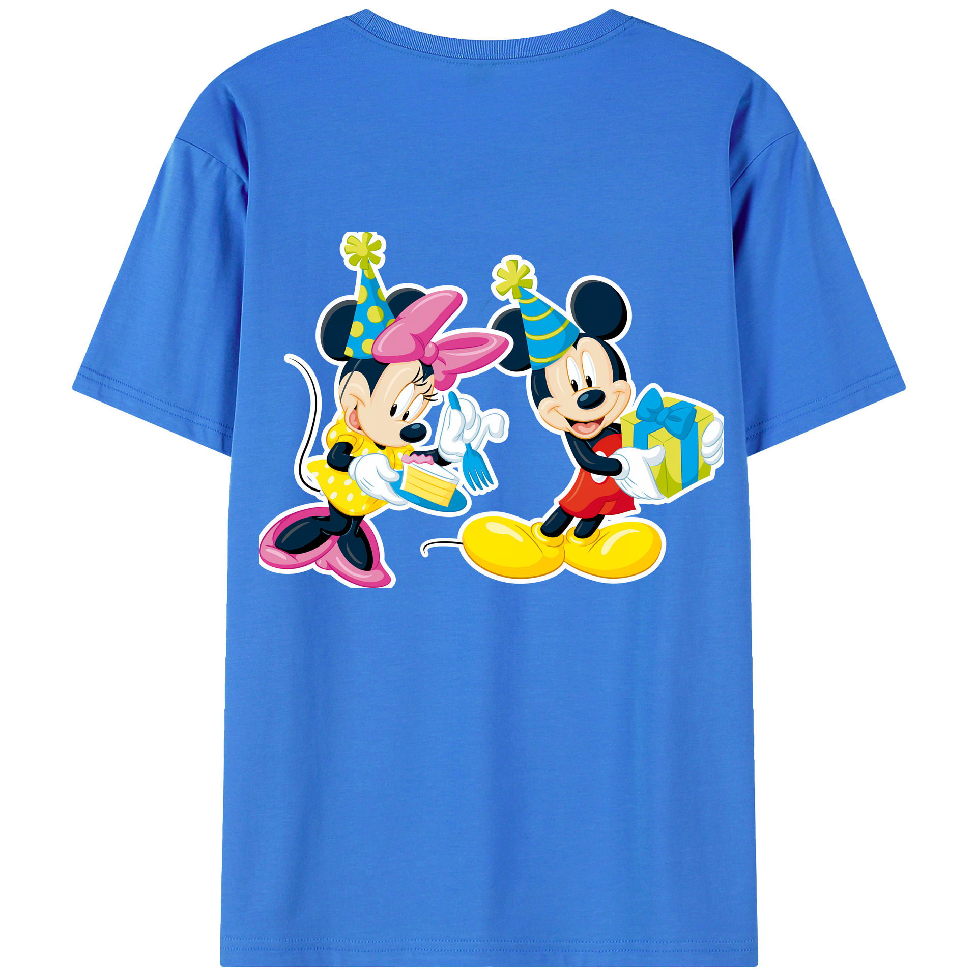 （画像用） ミッキーマウス Mickey Mouse 綿100％ メンズ半袖Tシャツ（バックプリント） 通気性