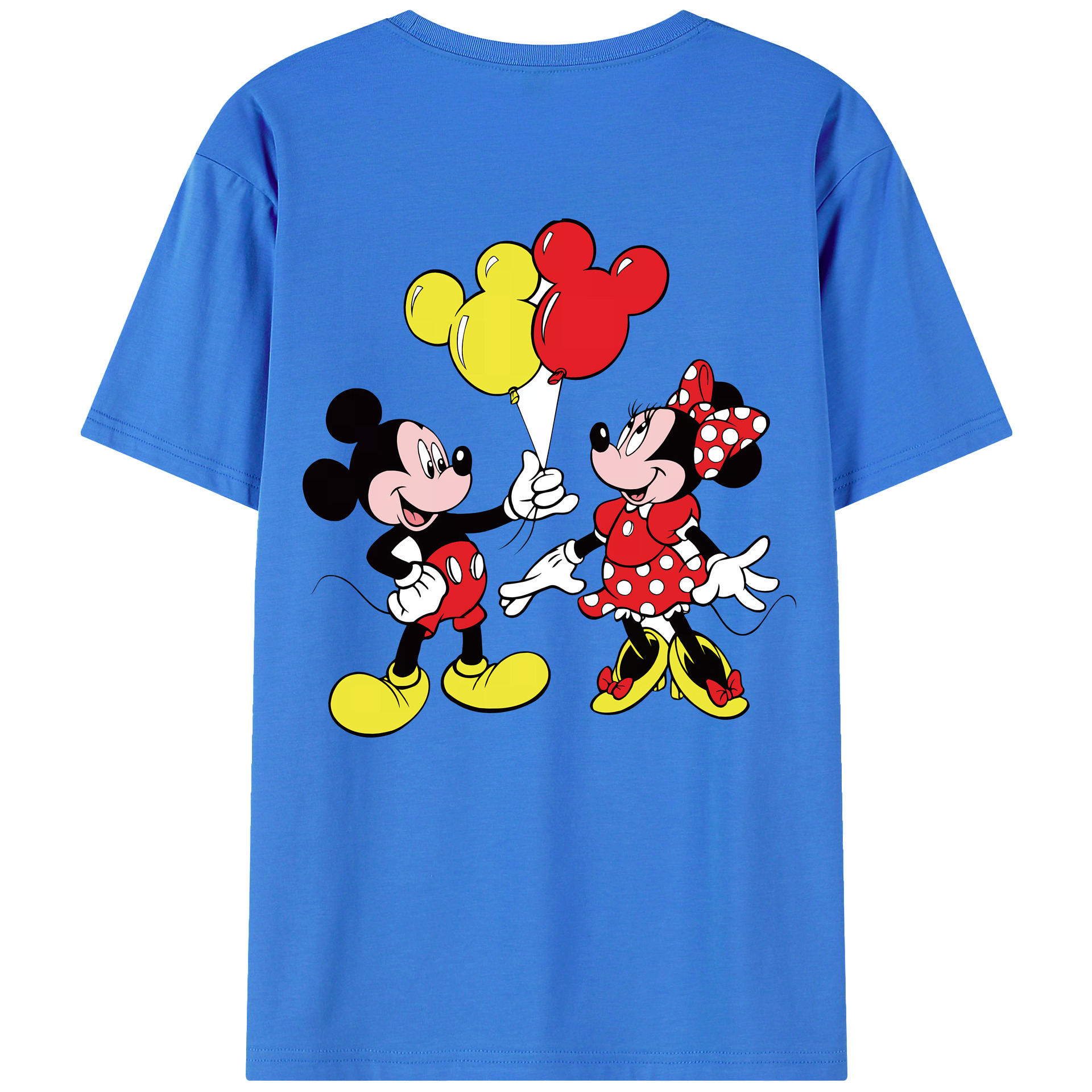 （画像用） ミッキーマウス Mickey Mouse 綿100％ メンズ半袖Tシャツ（バックプリント） 通気性