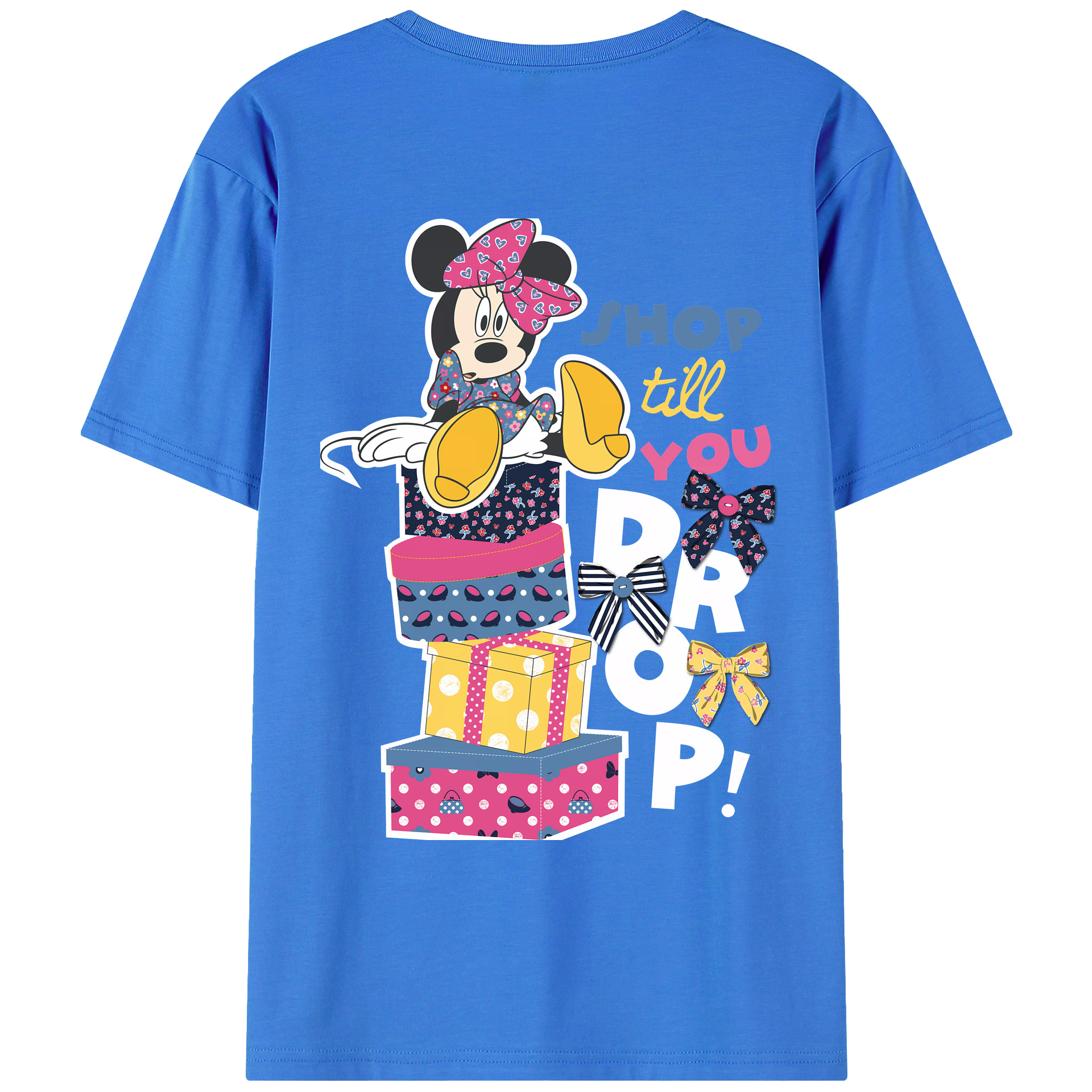 ミッキーマウス Mickey Mouse 綿100％ メンズ半袖Tシャツ（バックプリント） 通気性