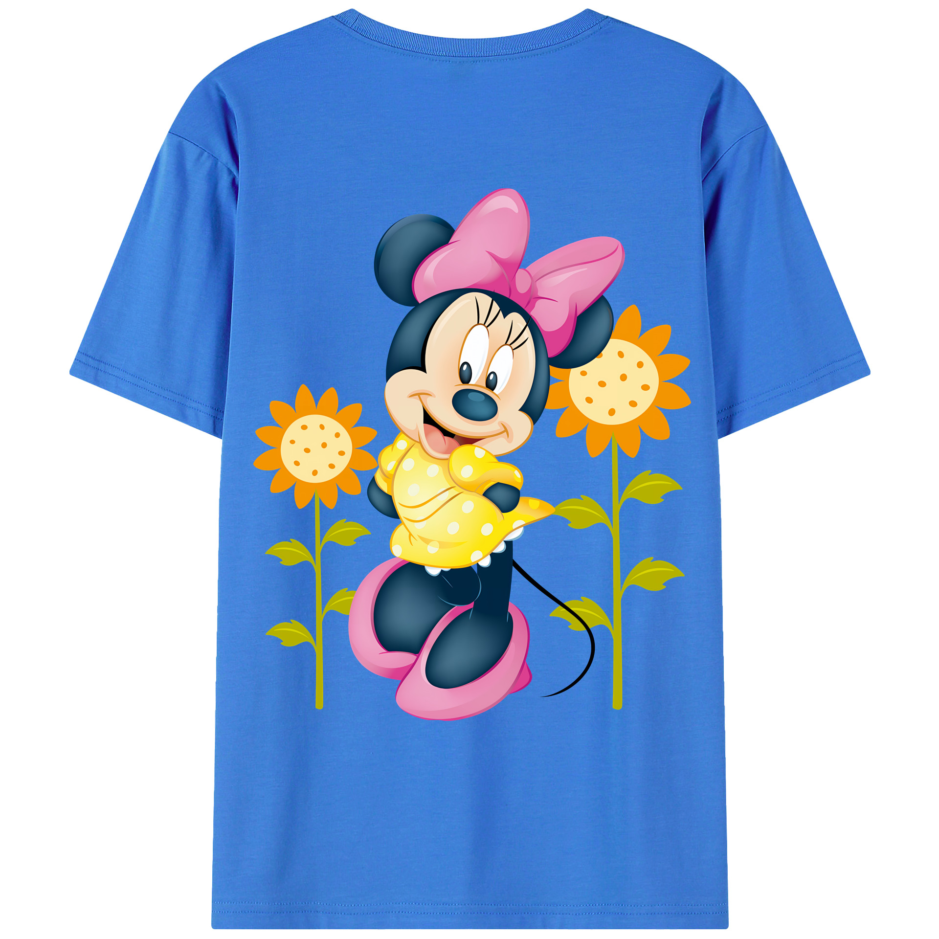 （画像用） ミッキーマウス Mickey Mouse 綿100％ メンズ半袖Tシャツ（バックプリント） 通気性