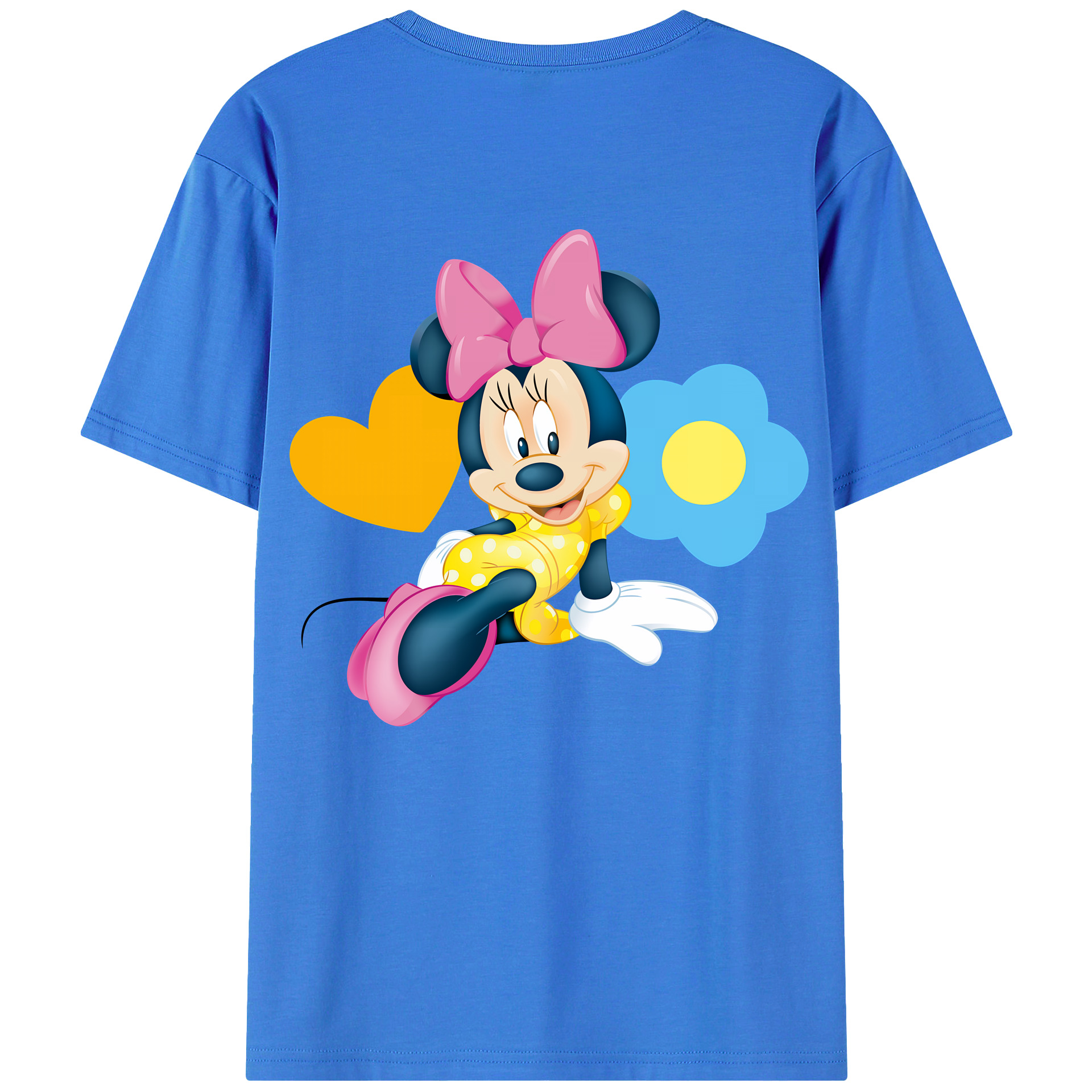 （画像用） ミッキーマウス Mickey Mouse 綿100％ メンズ半袖Tシャツ（バックプリント） 通気性