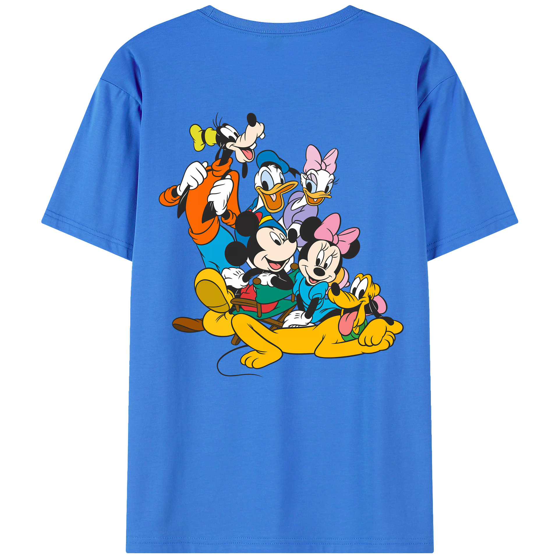 （画像用） ミッキーマウス Mickey Mouse 綿100％ メンズ半袖Tシャツ（バックプリント） 通気性