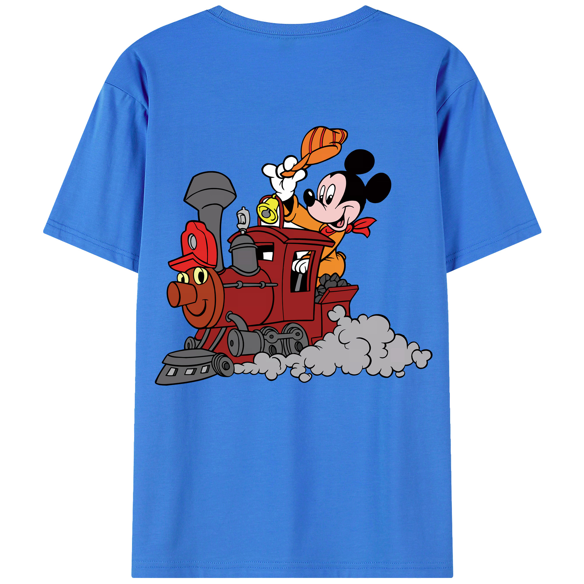 （画像用） ミッキーマウス Mickey Mouse 綿100％ メンズ半袖Tシャツ（バックプリント） 通気性