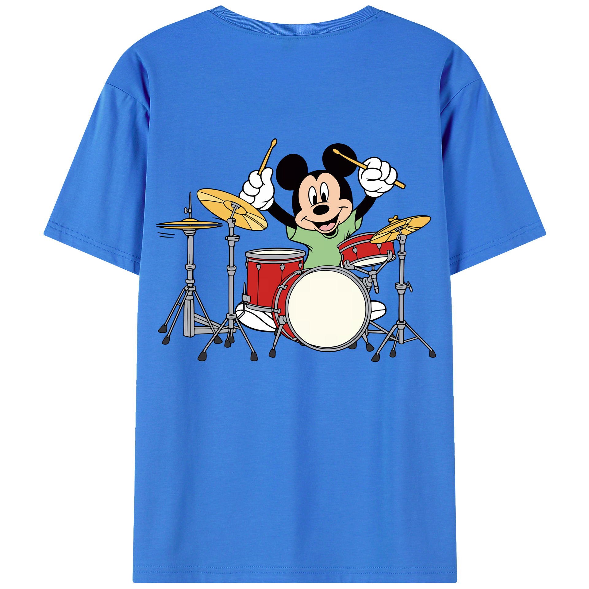 （画像用） ミッキーマウス Mickey Mouse 綿100％ メンズ半袖Tシャツ（バックプリント） 通気性