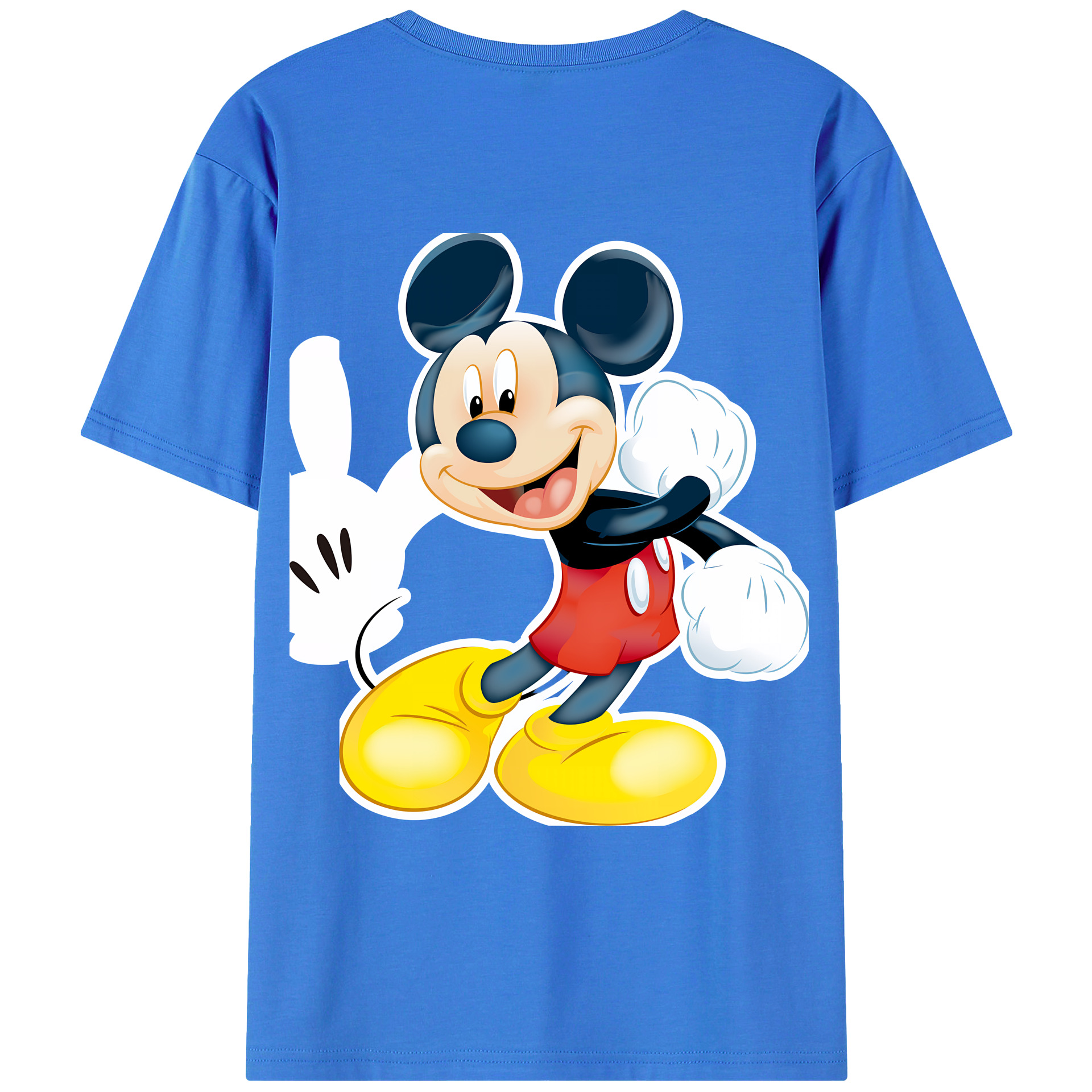 （画像用） ミッキーマウス Mickey Mouse 綿100％ メンズ半袖Tシャツ（バックプリント） 通気性
