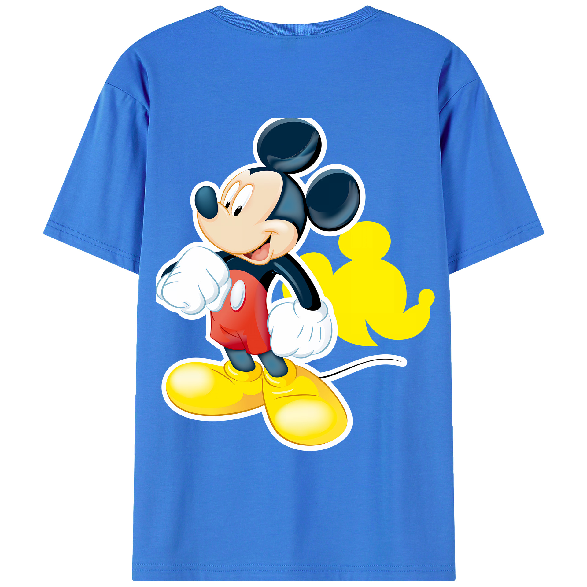 （画像用） ミッキーマウス Mickey Mouse 綿100％ メンズ半袖Tシャツ（バックプリント） 通気性