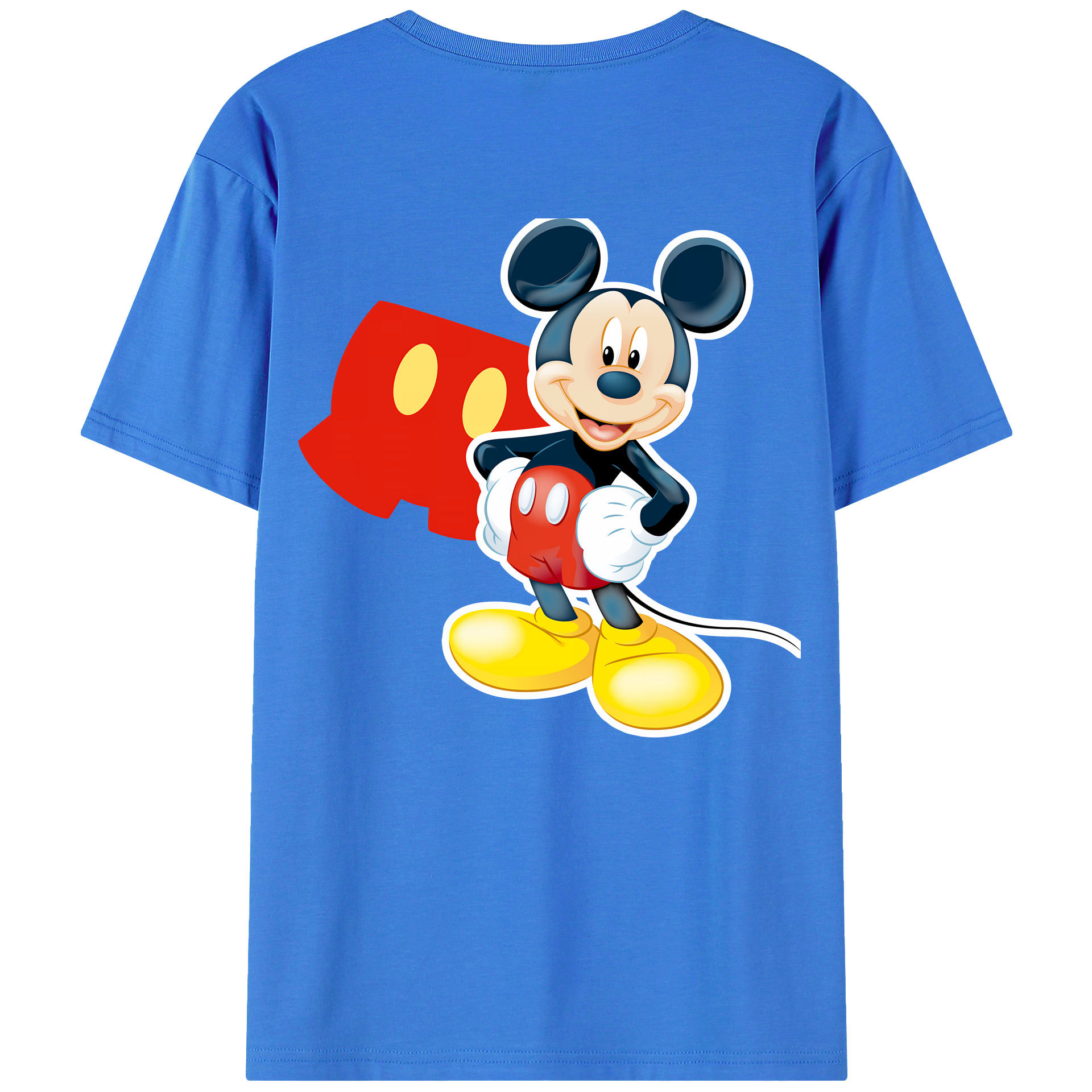 （画像用） ミッキーマウス Mickey Mouse 綿100％ メンズ半袖Tシャツ（バックプリント） 通気性