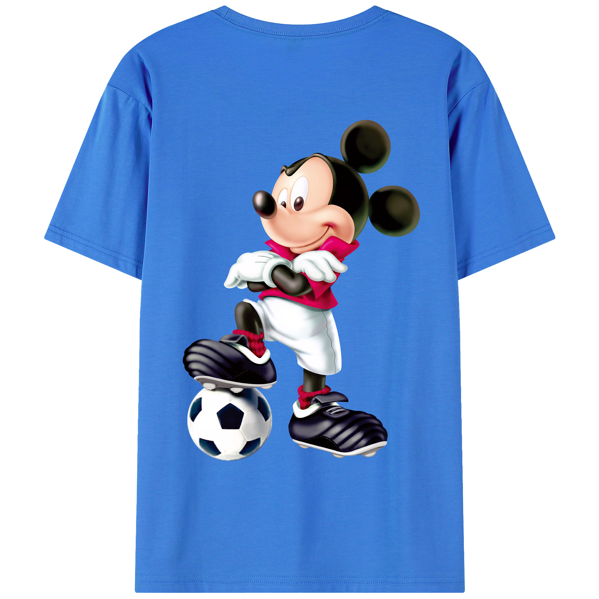 （画像用） ミッキーマウス Mickey Mouse 綿100％ メンズ半袖Tシャツ（バックプリント） 通気性
