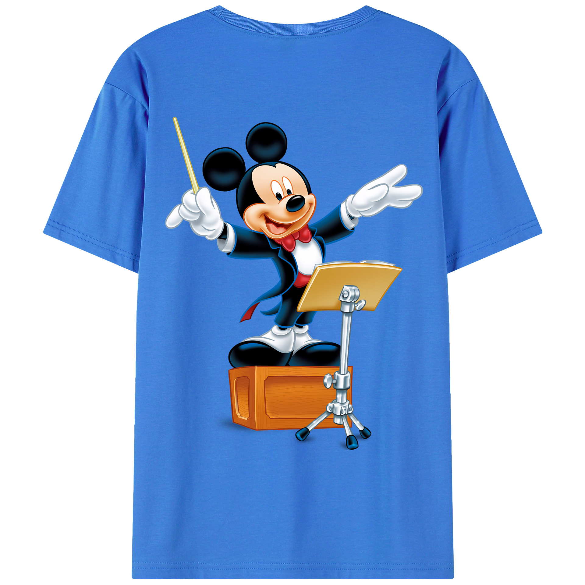 （画像用） ミッキーマウス Mickey Mouse 綿100％ メンズ半袖Tシャツ（バックプリント） 通気性
