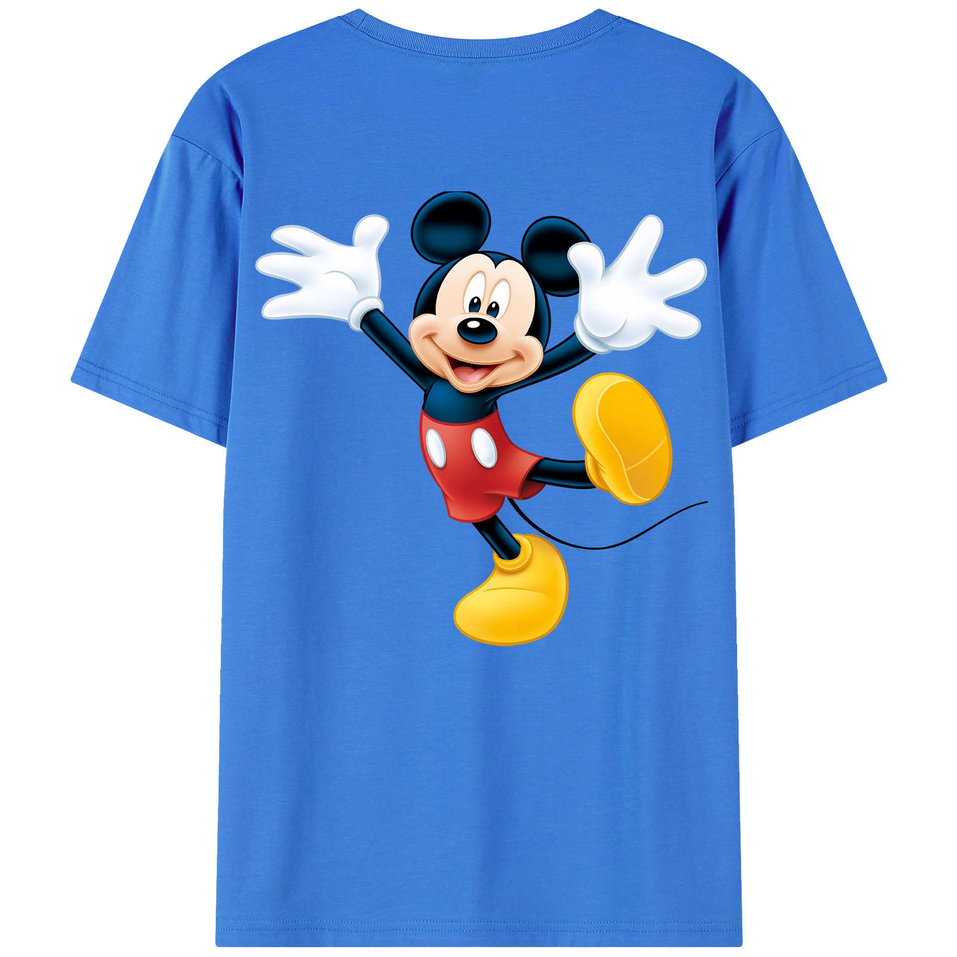 （画像用） ミッキーマウス Mickey Mouse 綿100％ メンズ半袖Tシャツ（バックプリント） 通気性