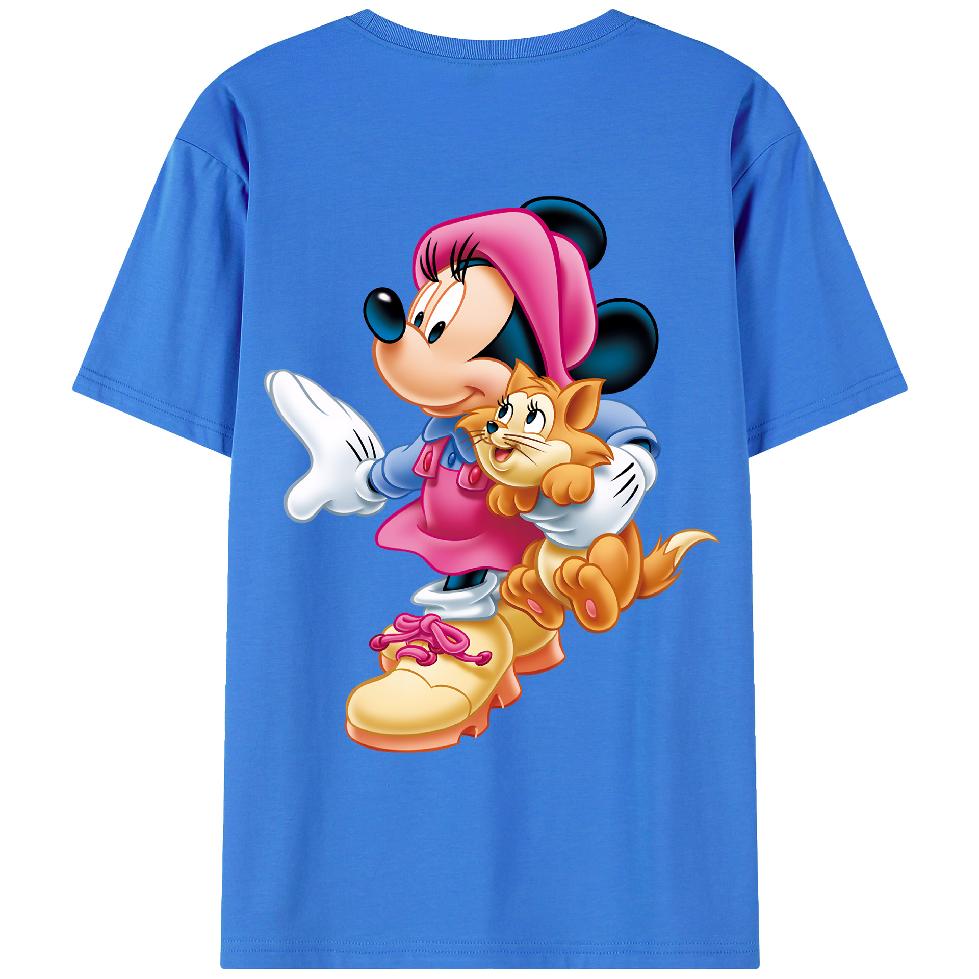 （画像用） ミッキーマウス Mickey Mouse 綿100％ メンズ半袖Tシャツ（バックプリント） 通気性