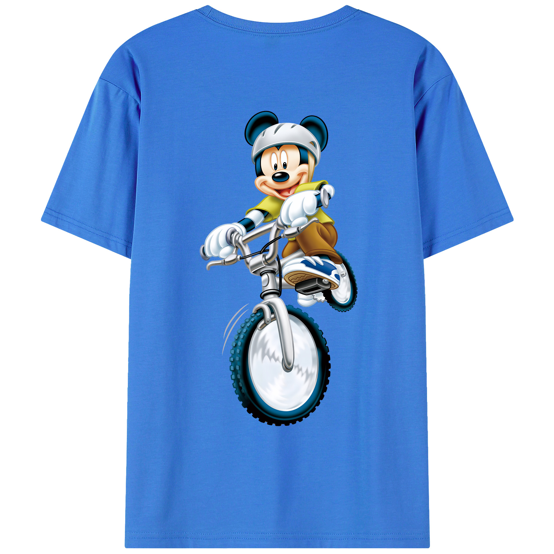 （画像用） ミッキーマウス Mickey Mouse 綿100％ メンズ半袖Tシャツ（バックプリント） 通気性