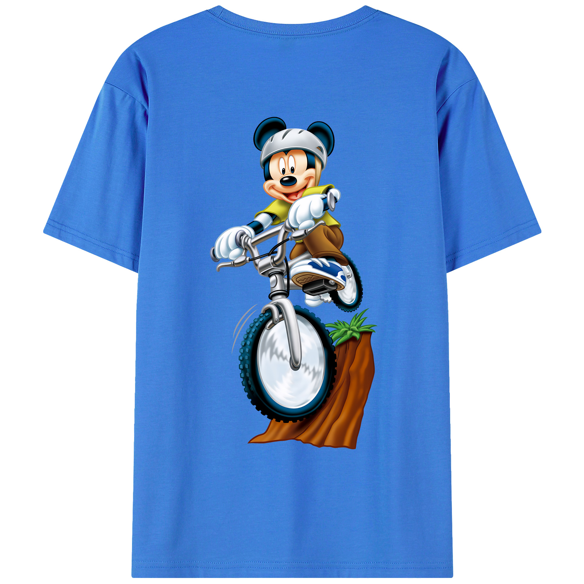 （画像用） ミッキーマウス Mickey Mouse 綿100％ メンズ半袖Tシャツ（バックプリント） 通気性