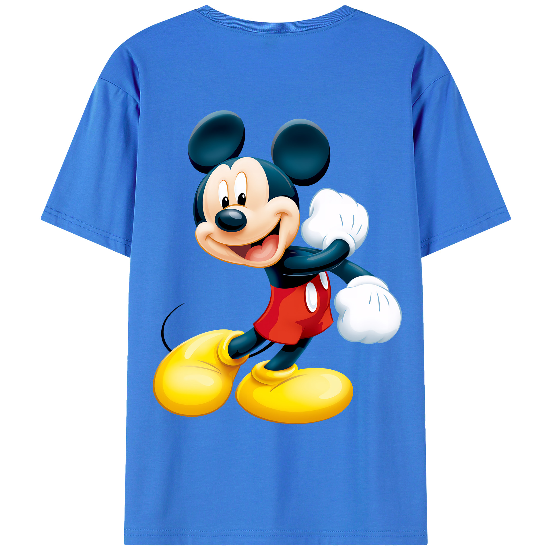 （画像用） ミッキーマウス Mickey Mouse 綿100％ メンズ半袖Tシャツ（バックプリント） 通気性