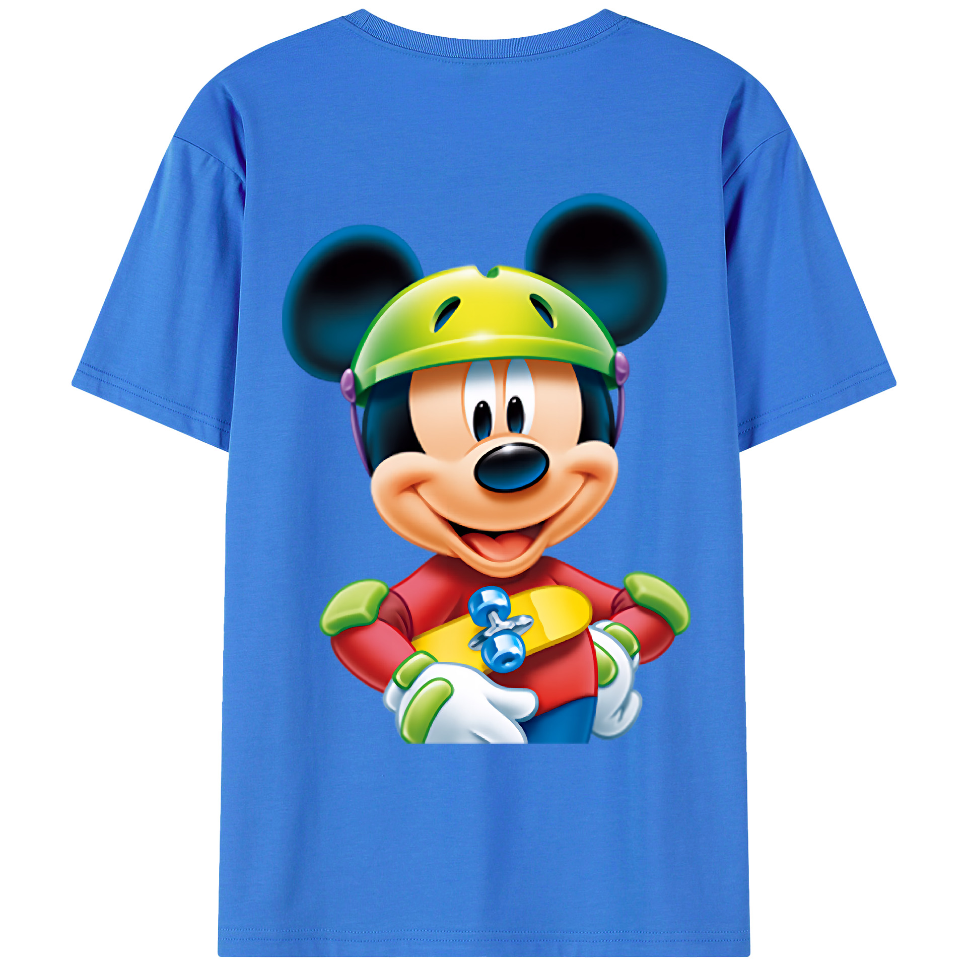 （画像用） ミッキーマウス Mickey Mouse 綿100％ メンズ半袖Tシャツ（バックプリント） 通気性